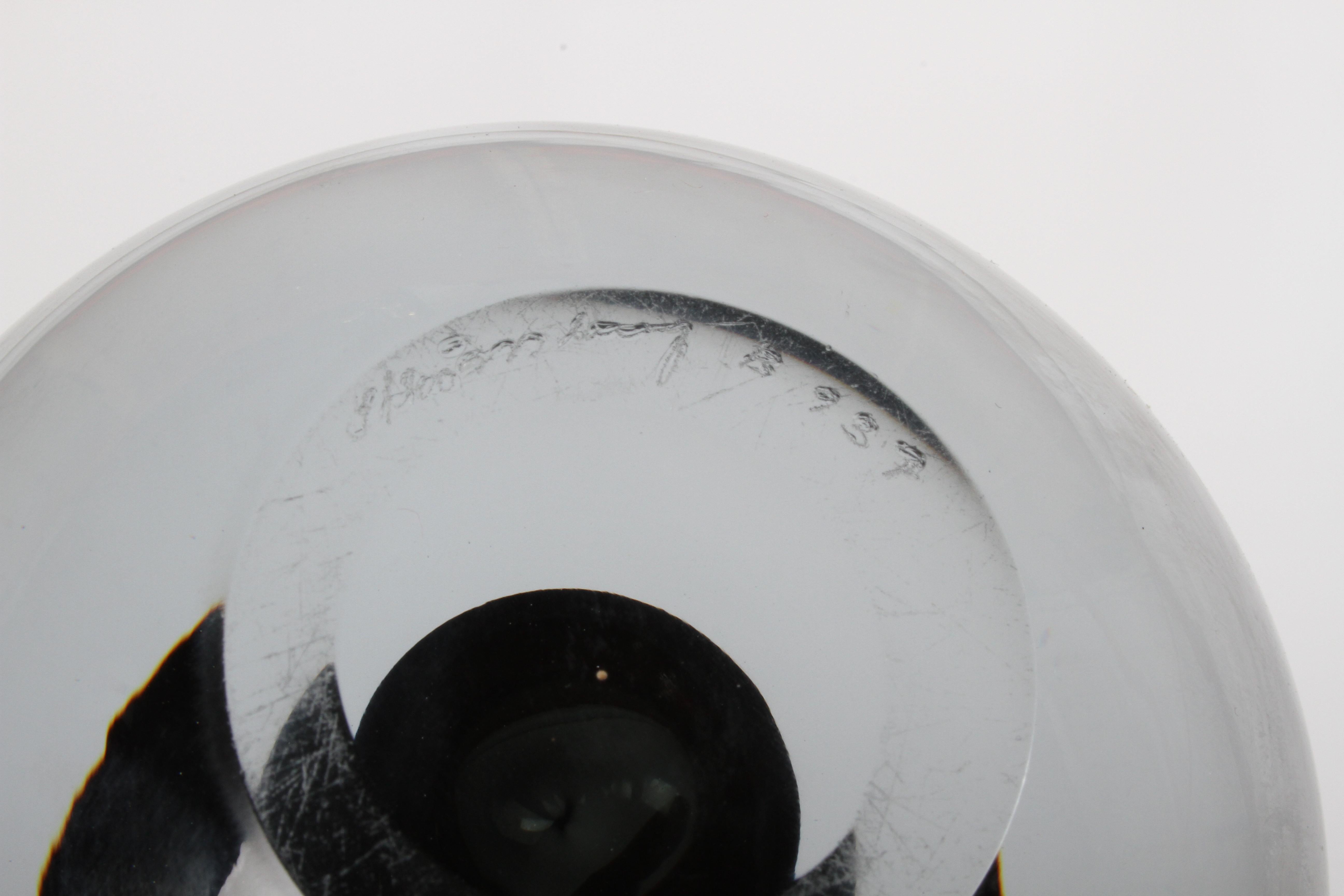 Swedish Strombergshyttan Mid Century Spherical Orb Glass Paperweight