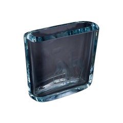 Strömbergshyttan, Sweden. Art glass vase in clear glass. Motif with deers.