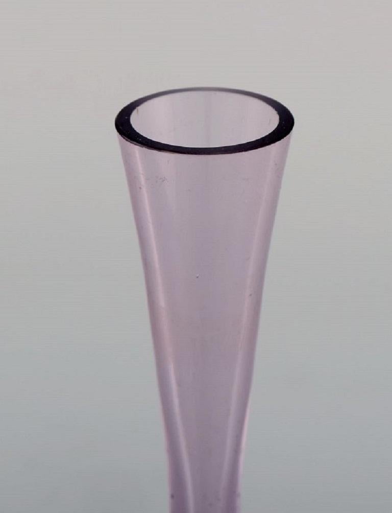 Strömbergshyttan, Sweden, Two Vases in Purple Mouth-Blown Art Glass, 1960s / 70s For Sale 1