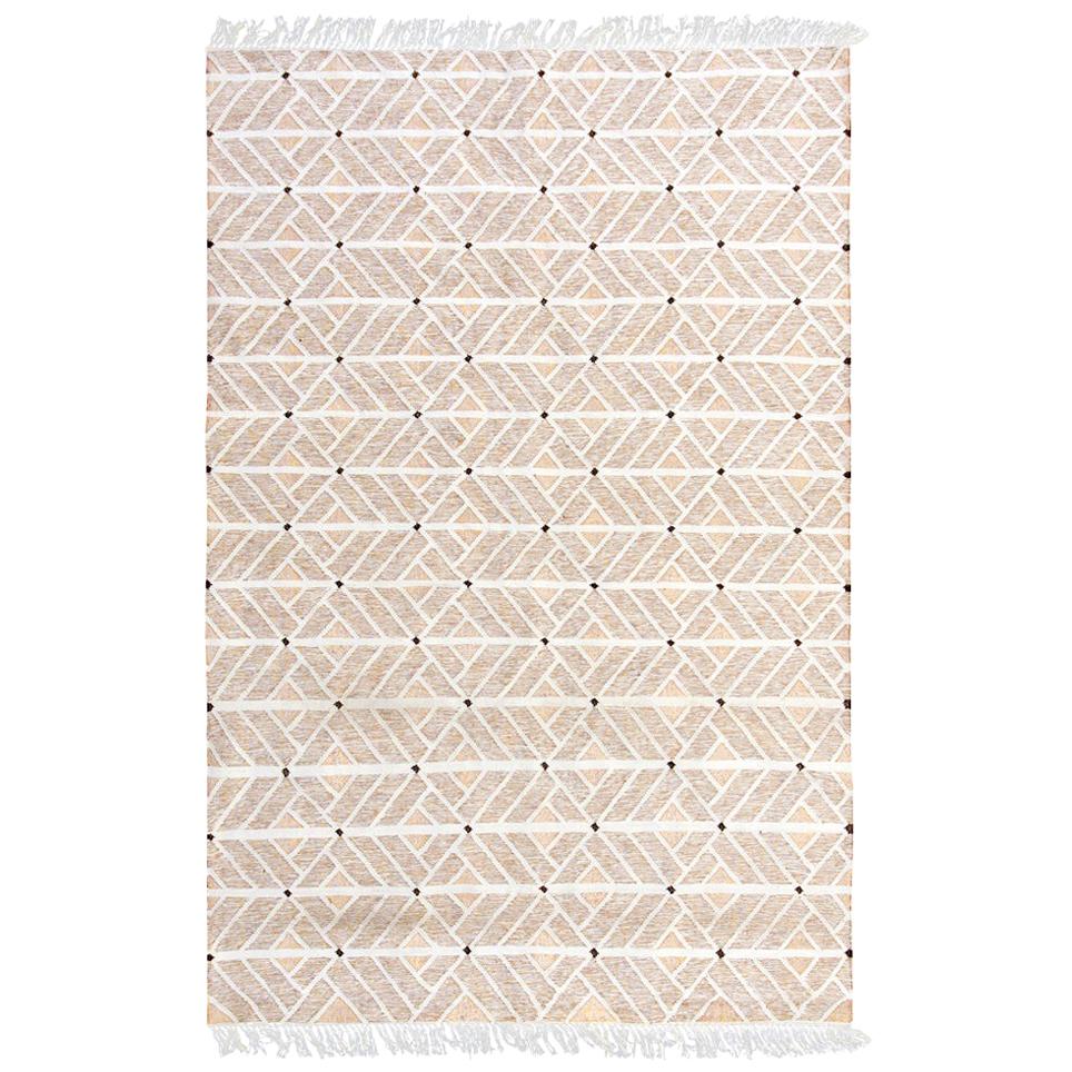 Strong But Soft Customizable Helden Weave Rug in Sand Extra Large For Sale