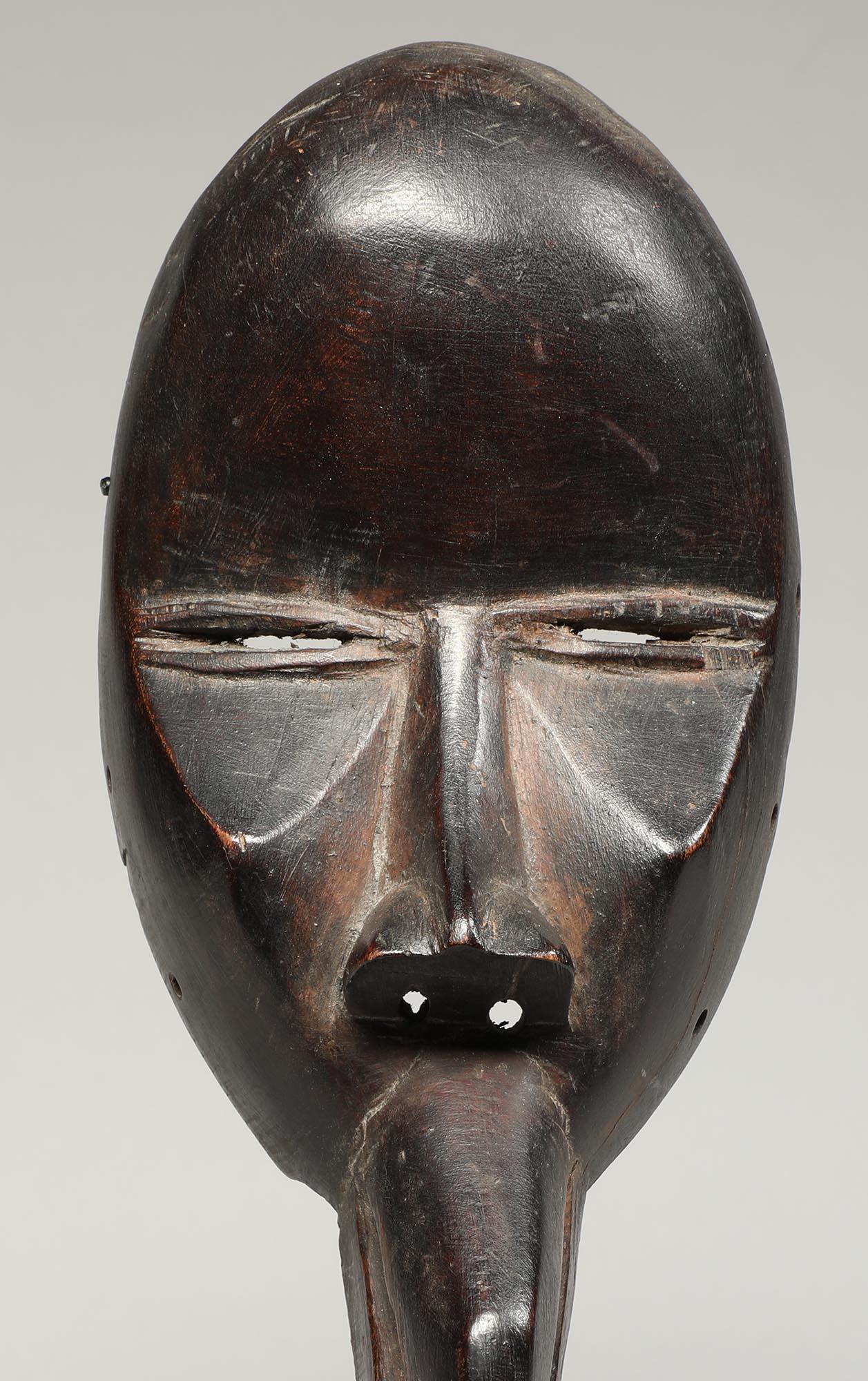 Tribal Strong Cubist Dan Bird Man Wood Face Mask Early 20th Century Libera, Africa