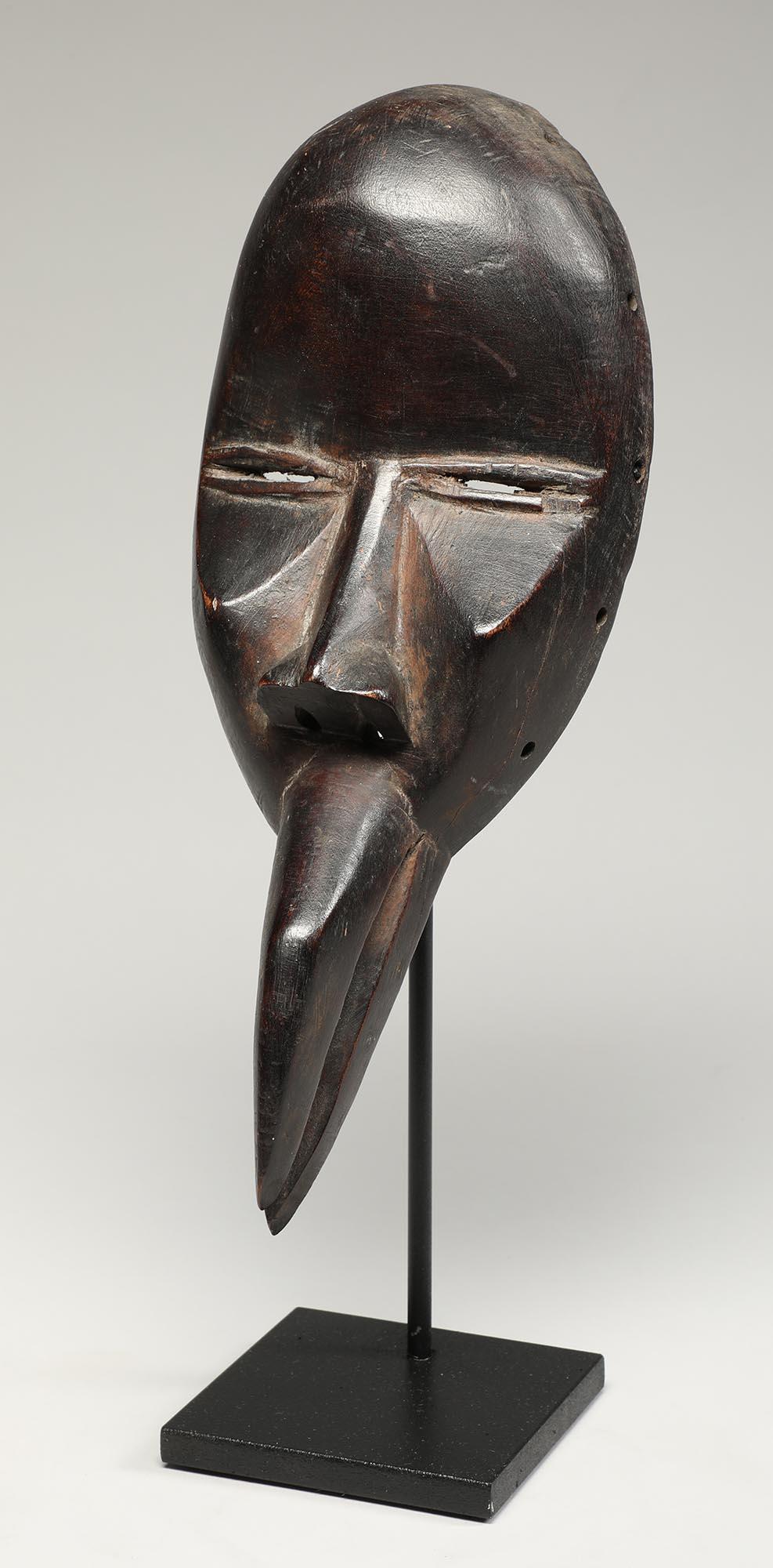 Ivorian Strong Cubist Dan Bird Man Wood Face Mask Early 20th Century Libera, Africa