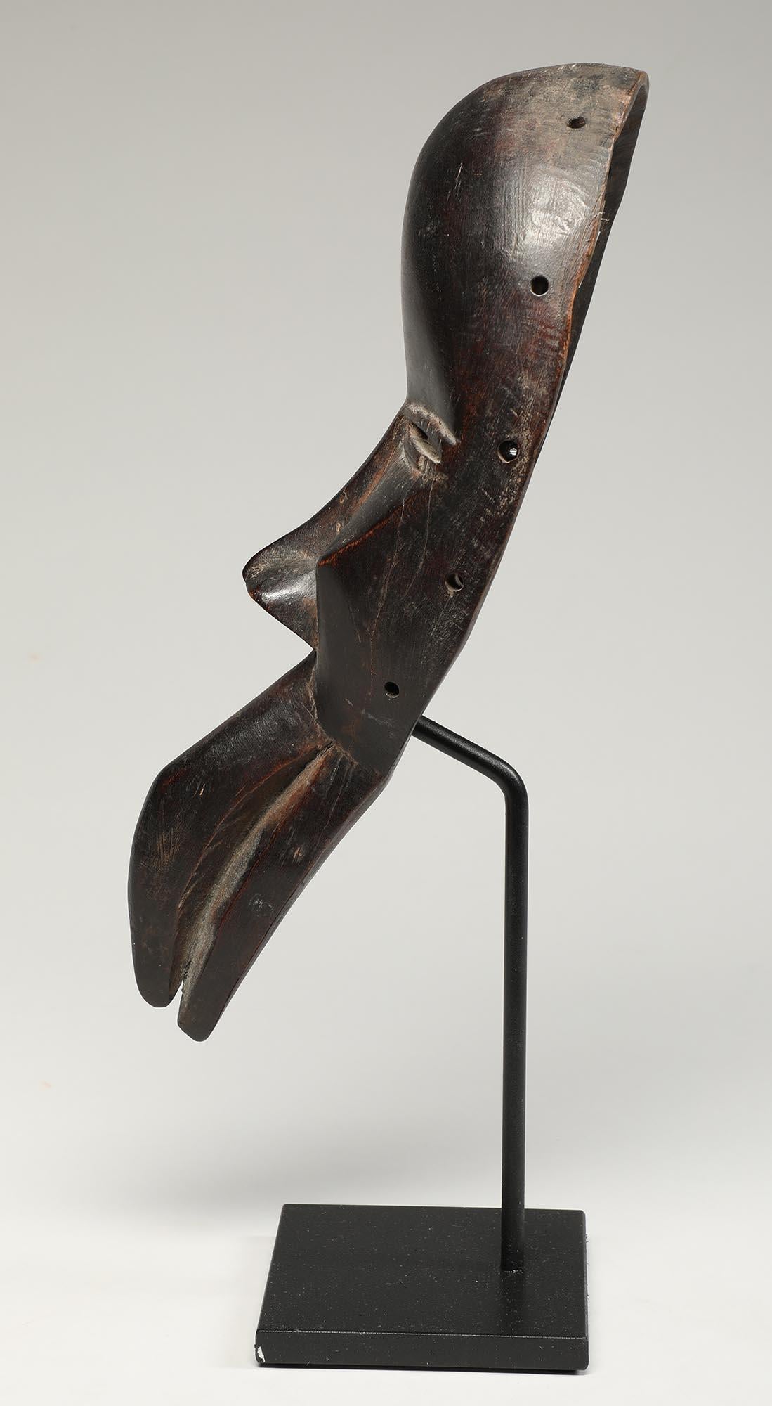 Hand-Carved Strong Cubist Dan Bird Man Wood Face Mask Early 20th Century Libera, Africa