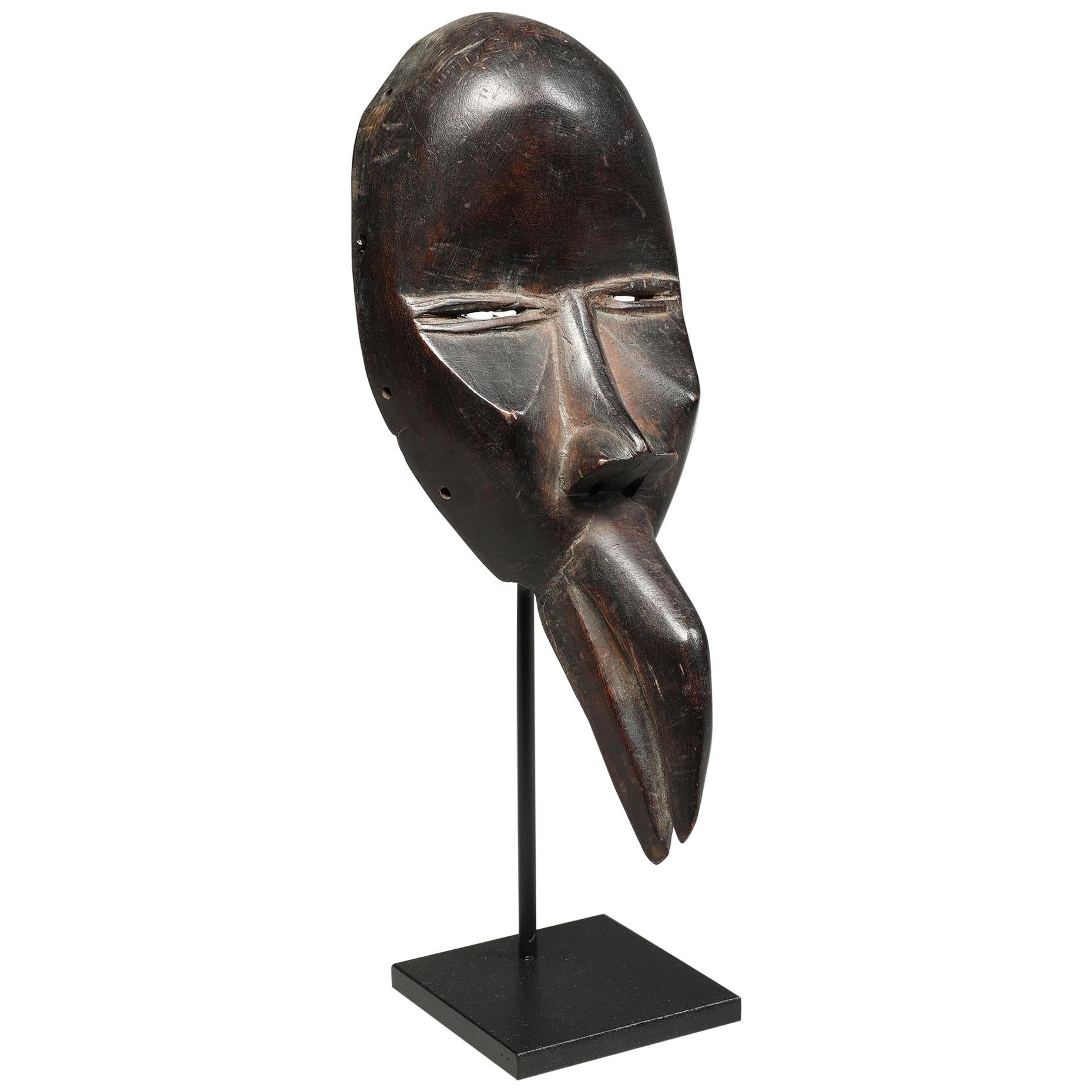 Strong Cubist Dan Bird Man Wood Face Mask Early 20th Century Libera, Africa