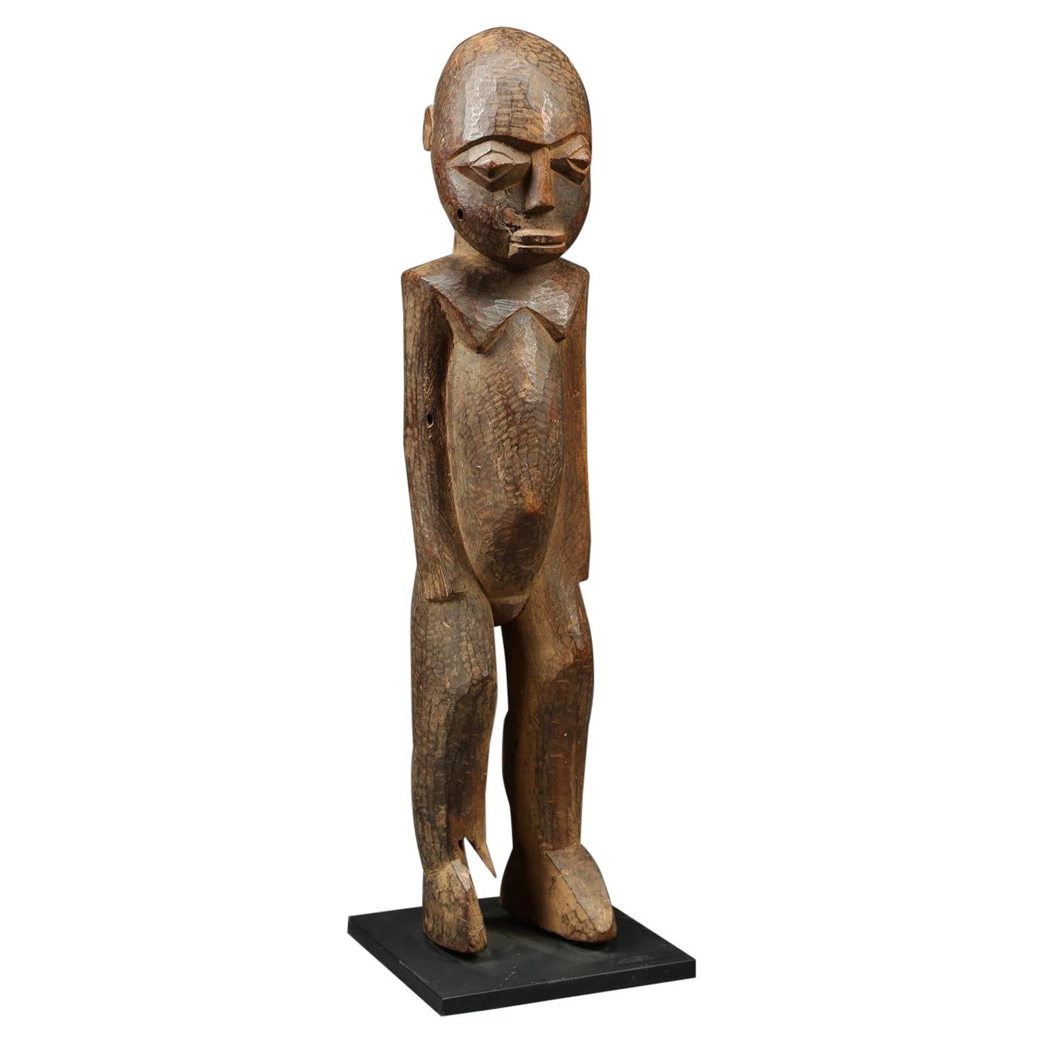 Strong Cubist Lobi Standing Figure Ghana Burkina Faso Africa, Early 20th Century For Sale