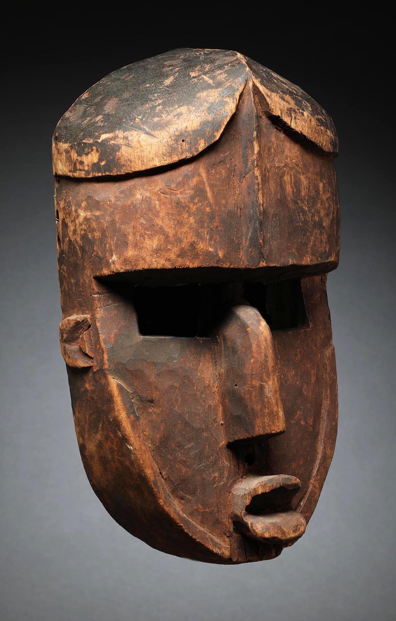 Hand-Carved Strong Cubist Lwalwa Mask DRC Congo Zaire Early 20th Century Provenance