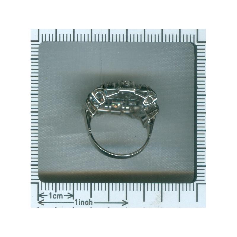 Strong Design Art Deco Platinum Diamond ‘2.50 Carat’ Engagement Ring For Sale 7