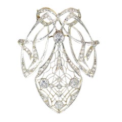 Strong Design Art Nouveau Diamond Pendant That Can Be Worn as a Brooch Too