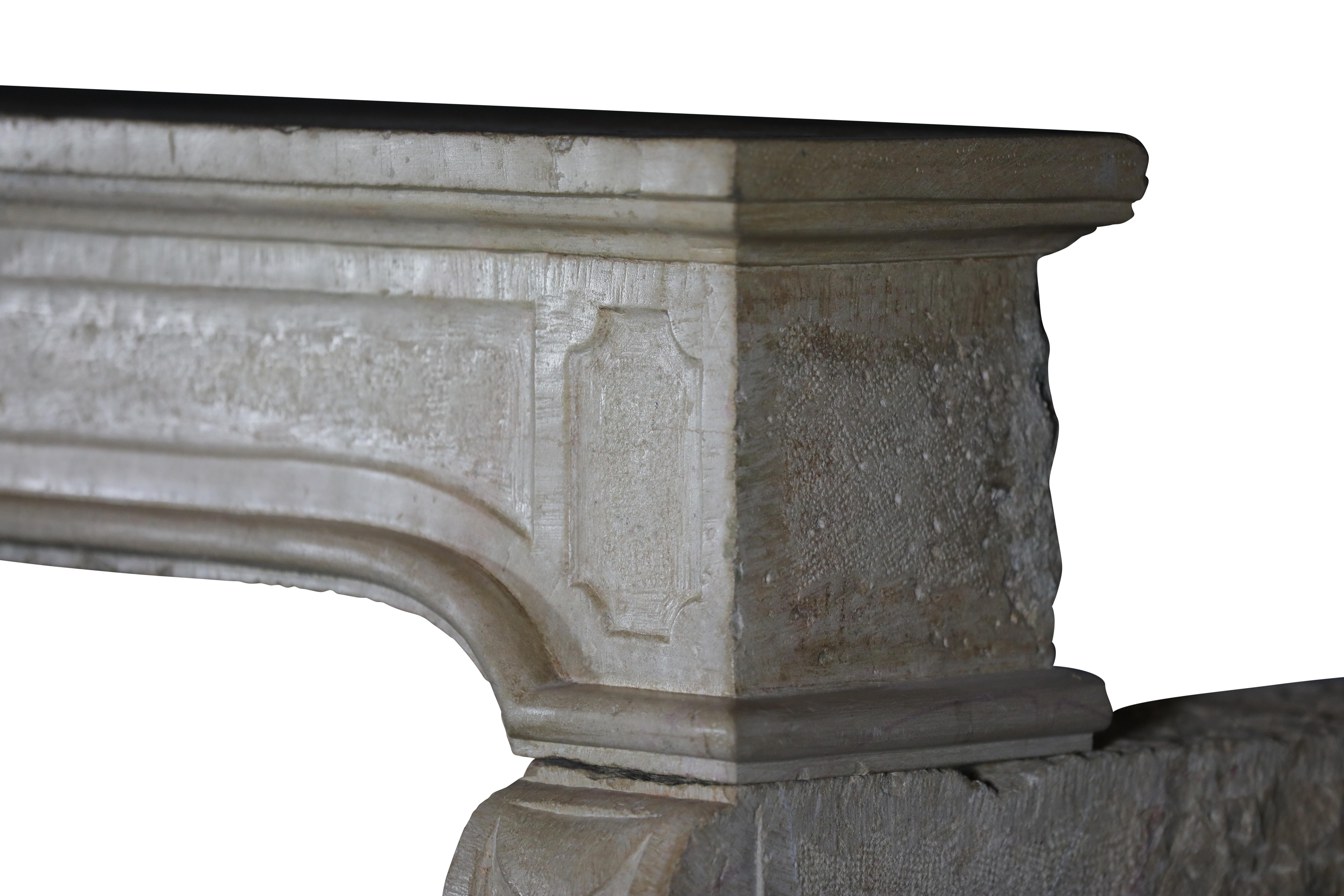 Strong French Beige Hard Limestone Decorative Small Fireplace Surround For Sale 7