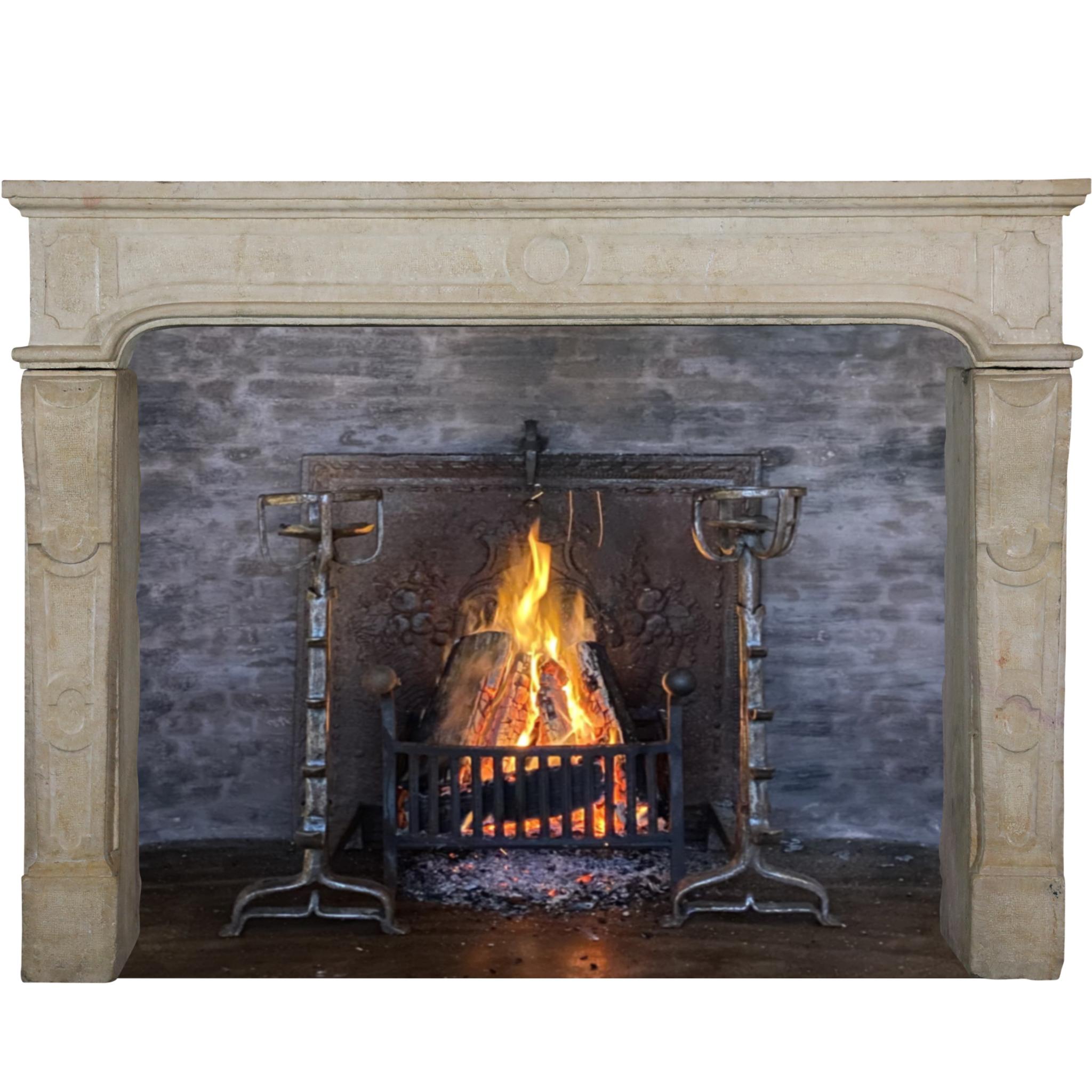 Strong French Beige Hard Limestone Decorative Small Fireplace Surround For Sale 8