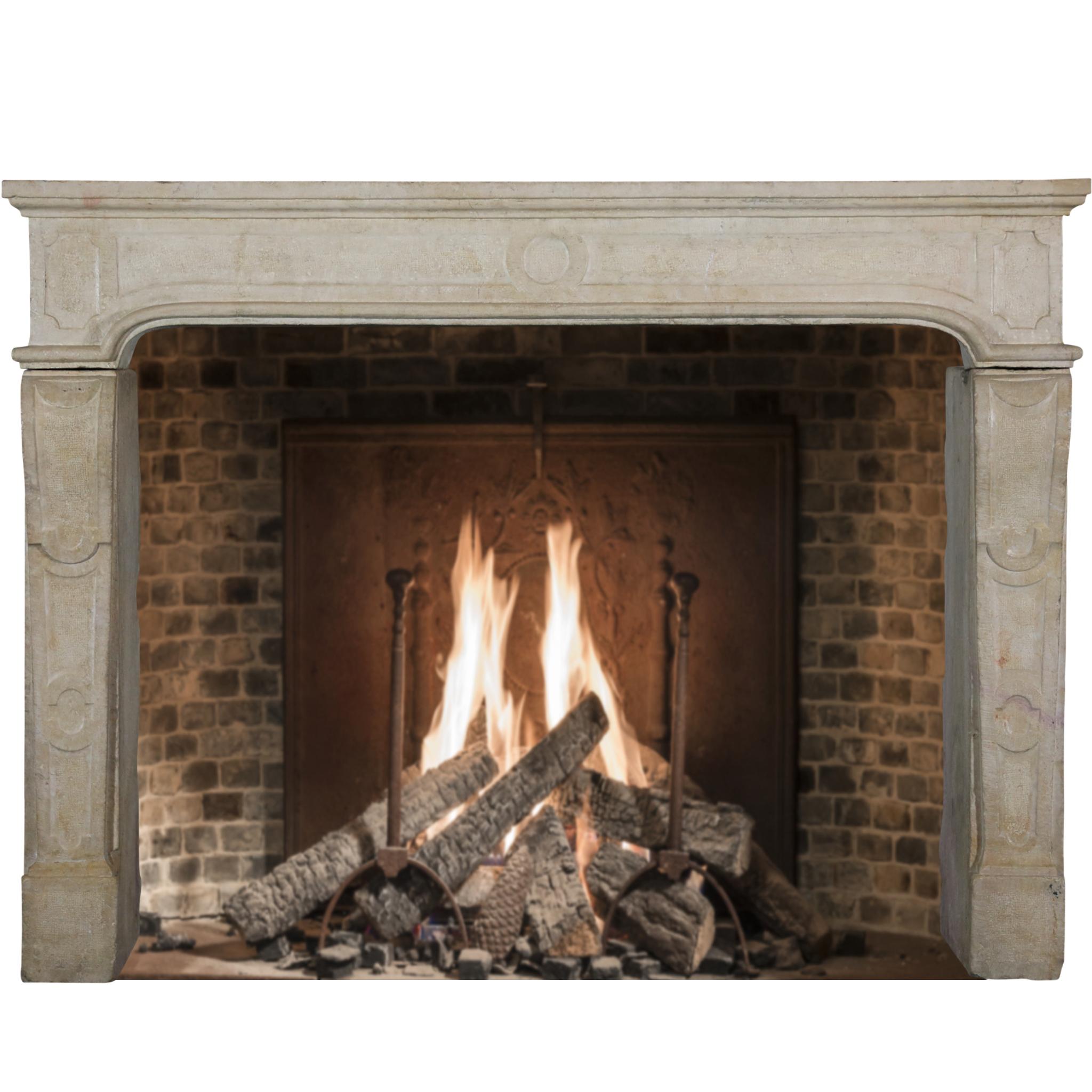 Strong French Beige Hard Limestone Decorative Small Fireplace Surround For Sale 9