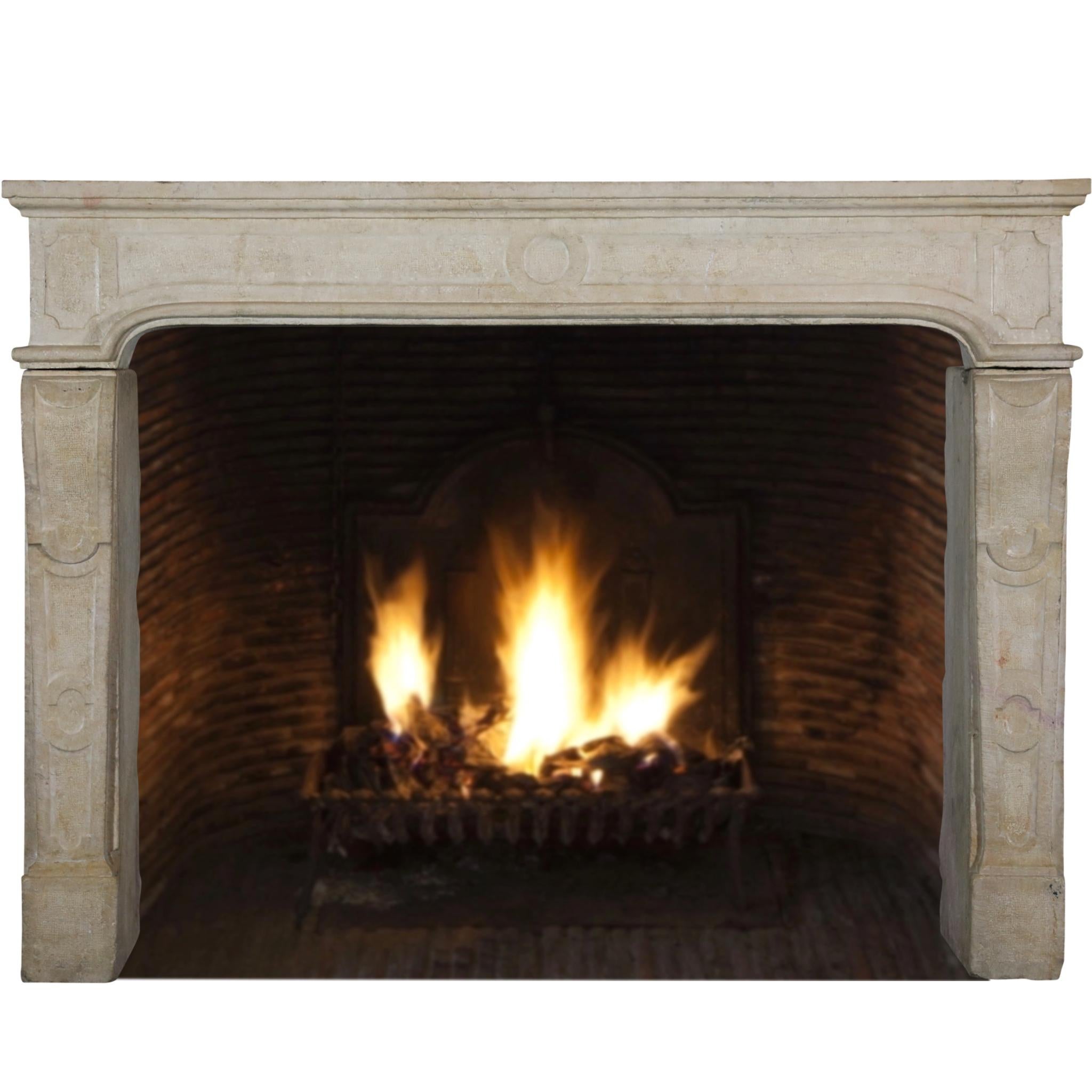 Strong French Beige Hard Limestone Decorative Small Fireplace Surround For Sale 10