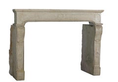 Strong French Beige Hard Limestone Decorative Small Fireplace Surround