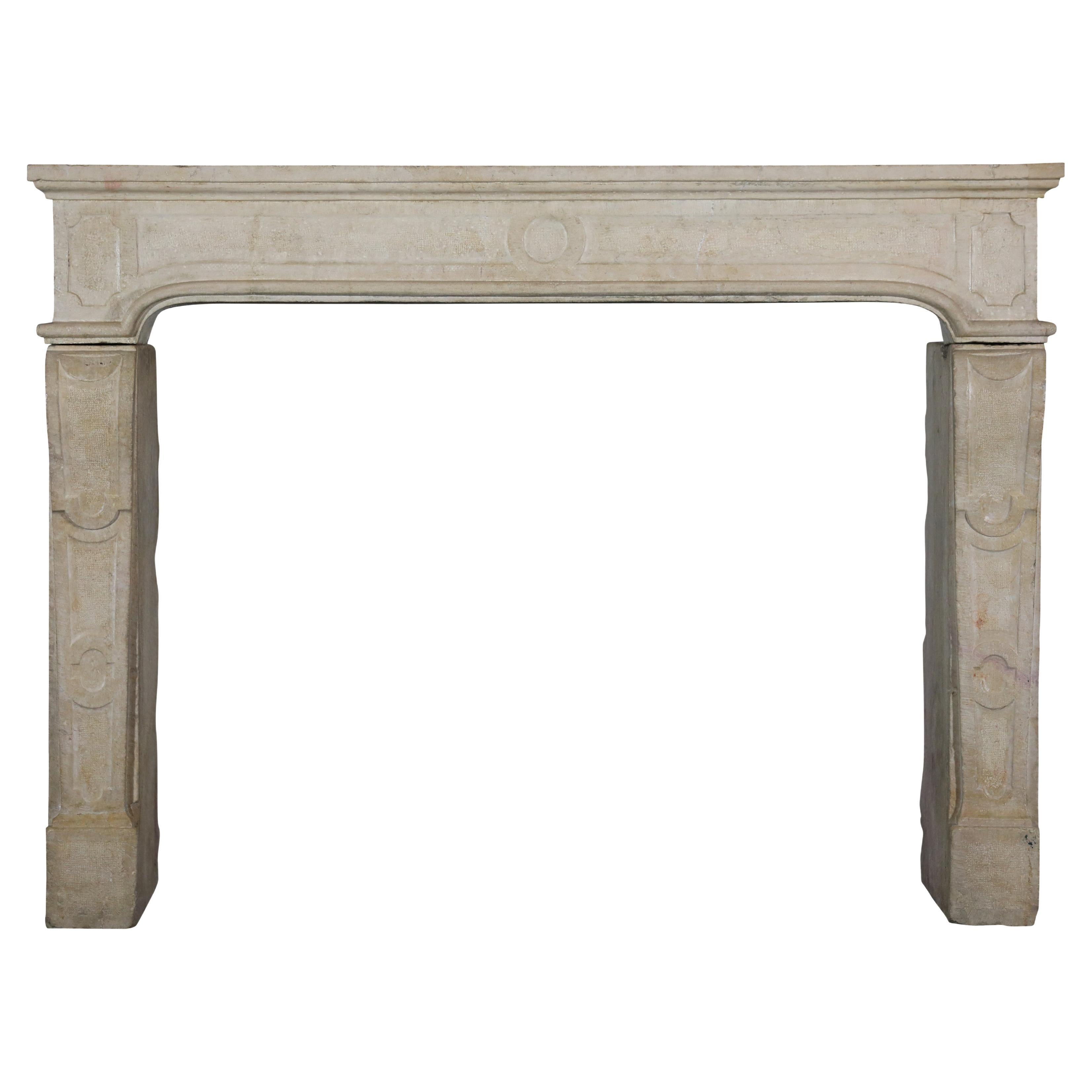 Strong French Beige Hard Limestone Decorative Small Fireplace Surround For Sale