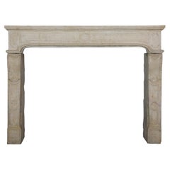 Antique Strong French Beige Hard Limestone Decorative Small Fireplace Surround