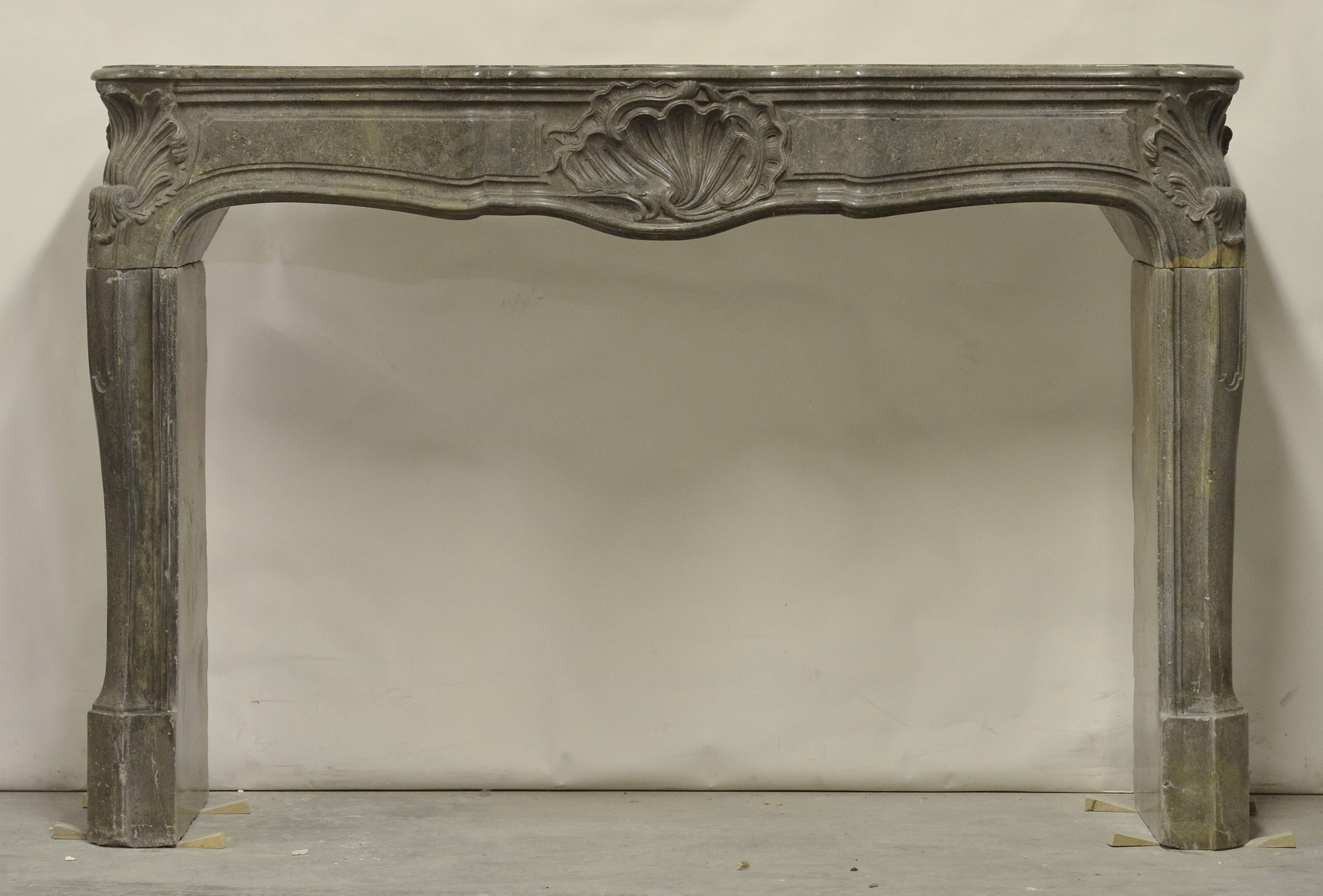 Very powerful French Louis XV fireplace mantel.

Beautiful strong lines and decorations.
Restored - ask for details.

The interior dimensions are:
37.0 x 54.7 x 12.5 inch (height x width x depth) or 94 x 139 x 32 cm (height x width x depth).


  