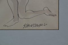 Strong Man Pen and Ink Drawing by Walter Stawuszewski