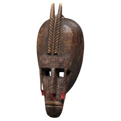 Strong Marka Antelope Human Mask Wood with Metal, Mali Africa