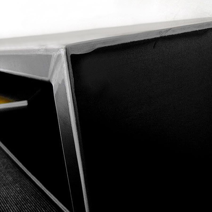 Strong Raw Steel TV Sideboard In New Condition For Sale In Paris, FR