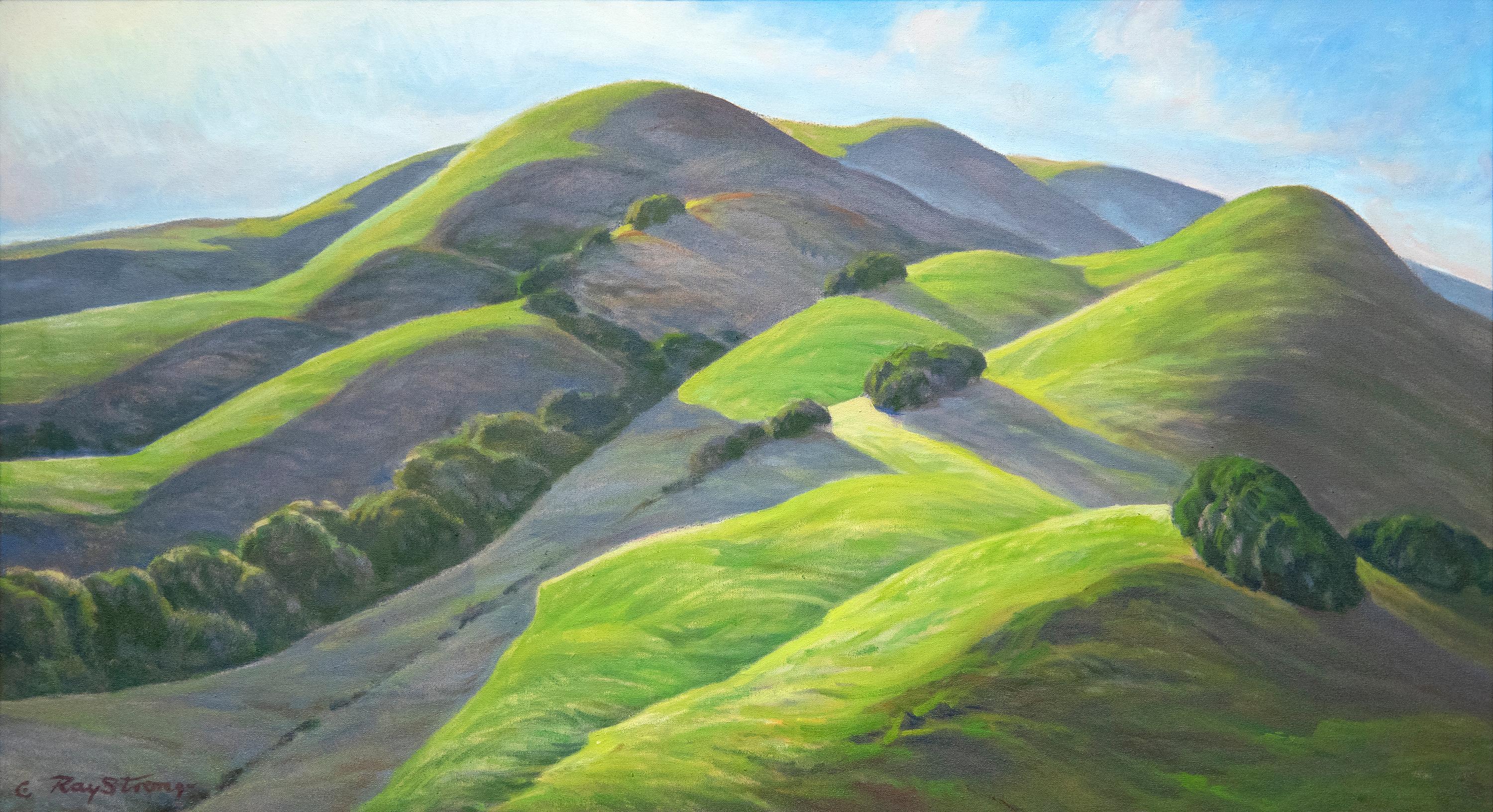 STRONG, RAY STANFORD Landscape Painting - Spring, Black Mountain, Marin County