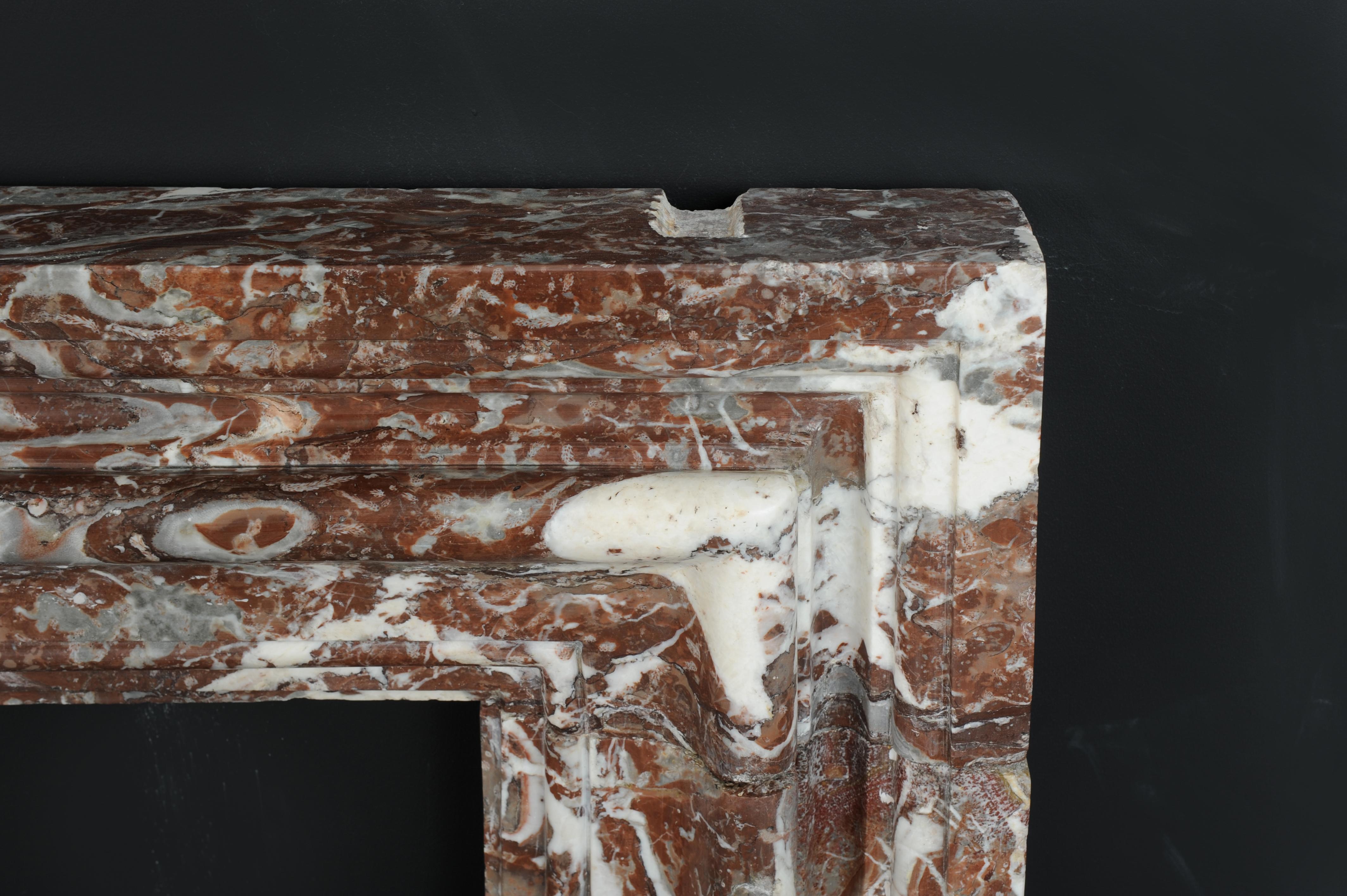 Strong Red Marble Bolection Fireplace Mantel 6
