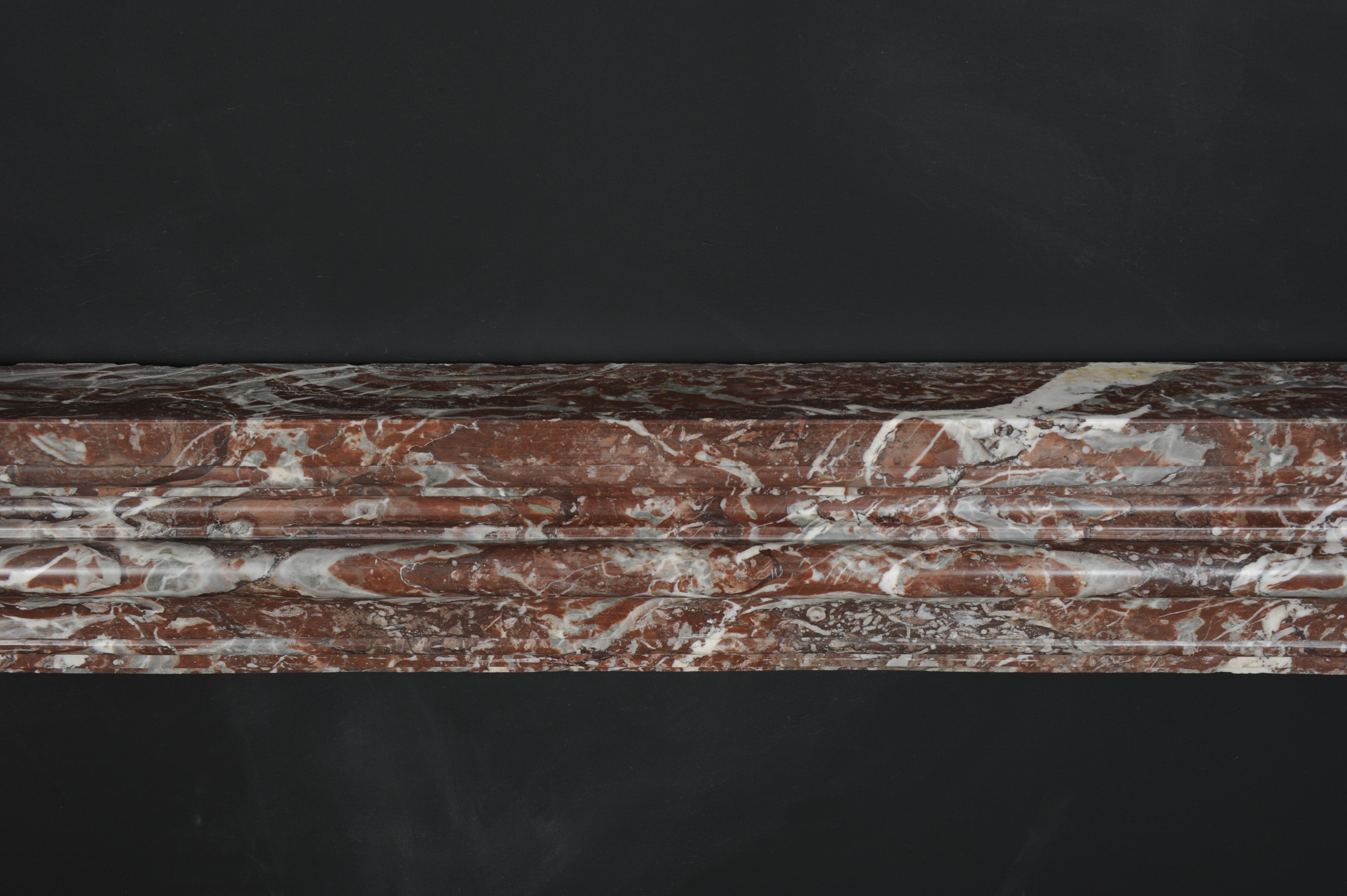 Strong Red Marble Bolection Fireplace Mantel 1