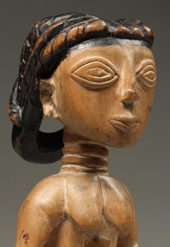 Strong Standing Female figure with Braided Hair Ewe Ghana, West Africa ex Willis