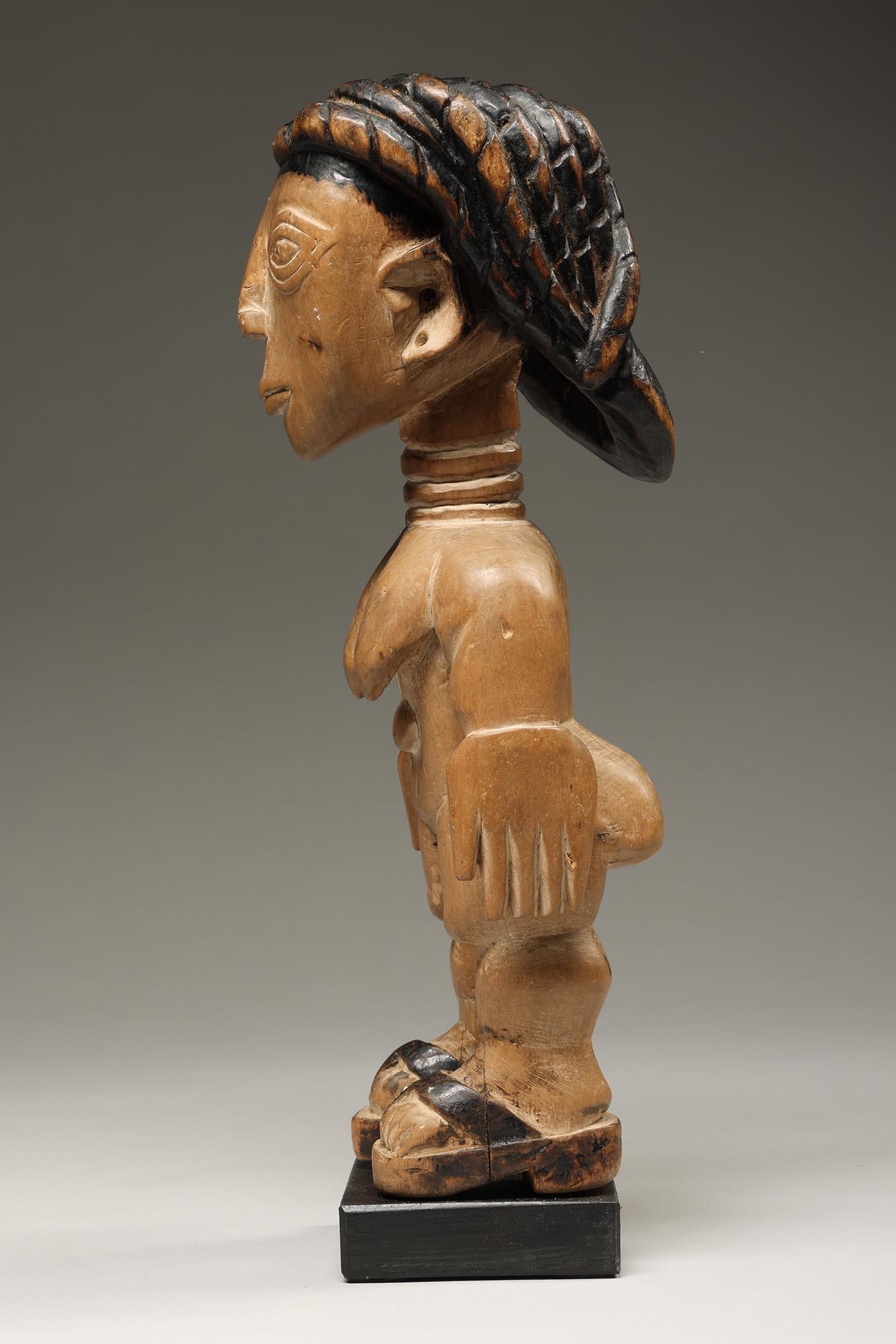 20th Century Strong Standing Female figure with Braided Hair Ewe Ghana, West Africa ex Willis For Sale