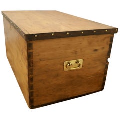 Antique Strong Victorian Pine Blanket Box or Coffee Table