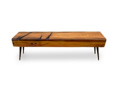 STRUCTUR - Salvaged industrial beam top with solid steel hand hammered legs