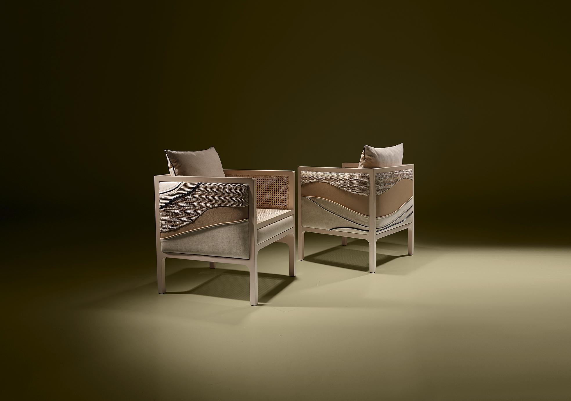 Structure, Line and Movement Contemporary Armchair with Artistic Intervention For Sale 14