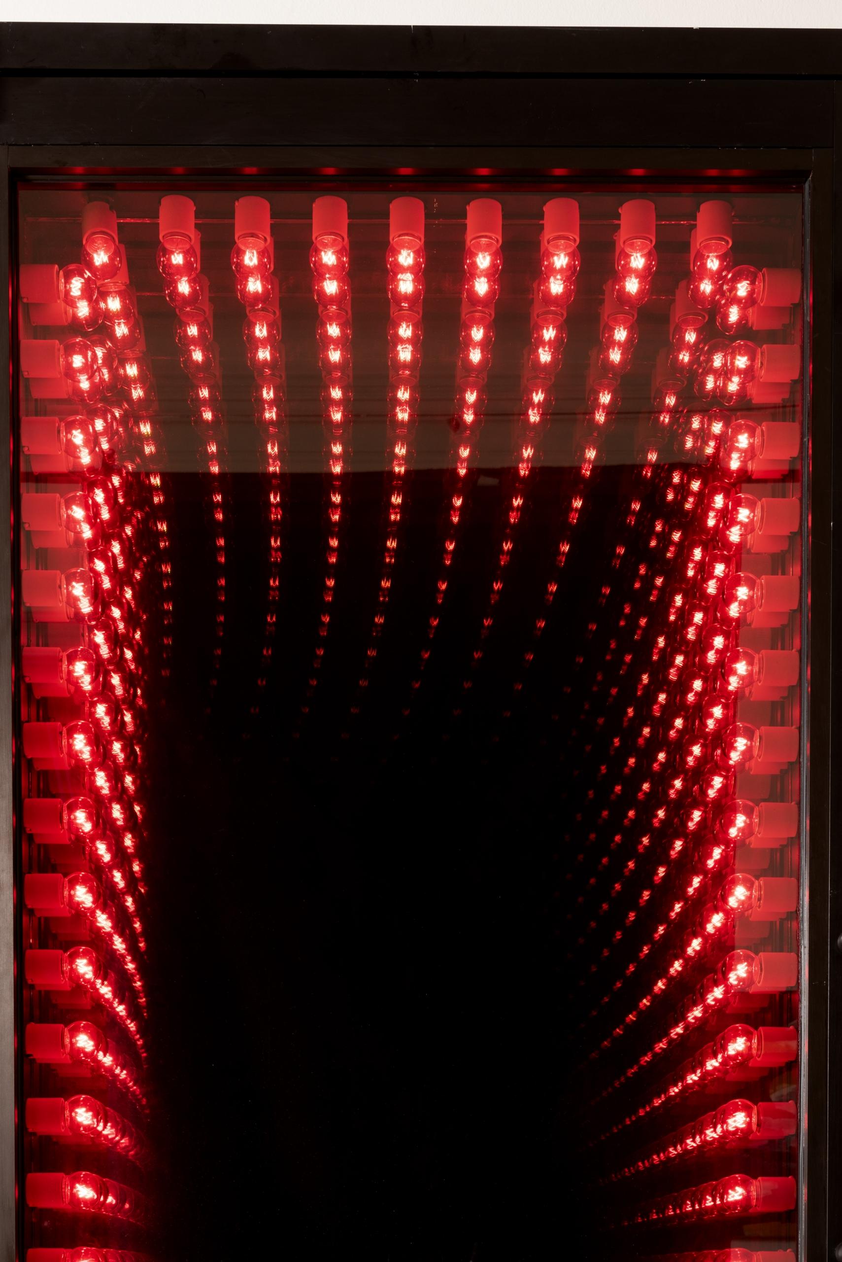 Porte, structure de métal en verre, ampoules, système électrique avec miroir et miroir sans tain, édition 1/3.

Provenance : Union Gallery, Londres

Collection particulière, Paris

Dimensions : H218xL100xP12cm