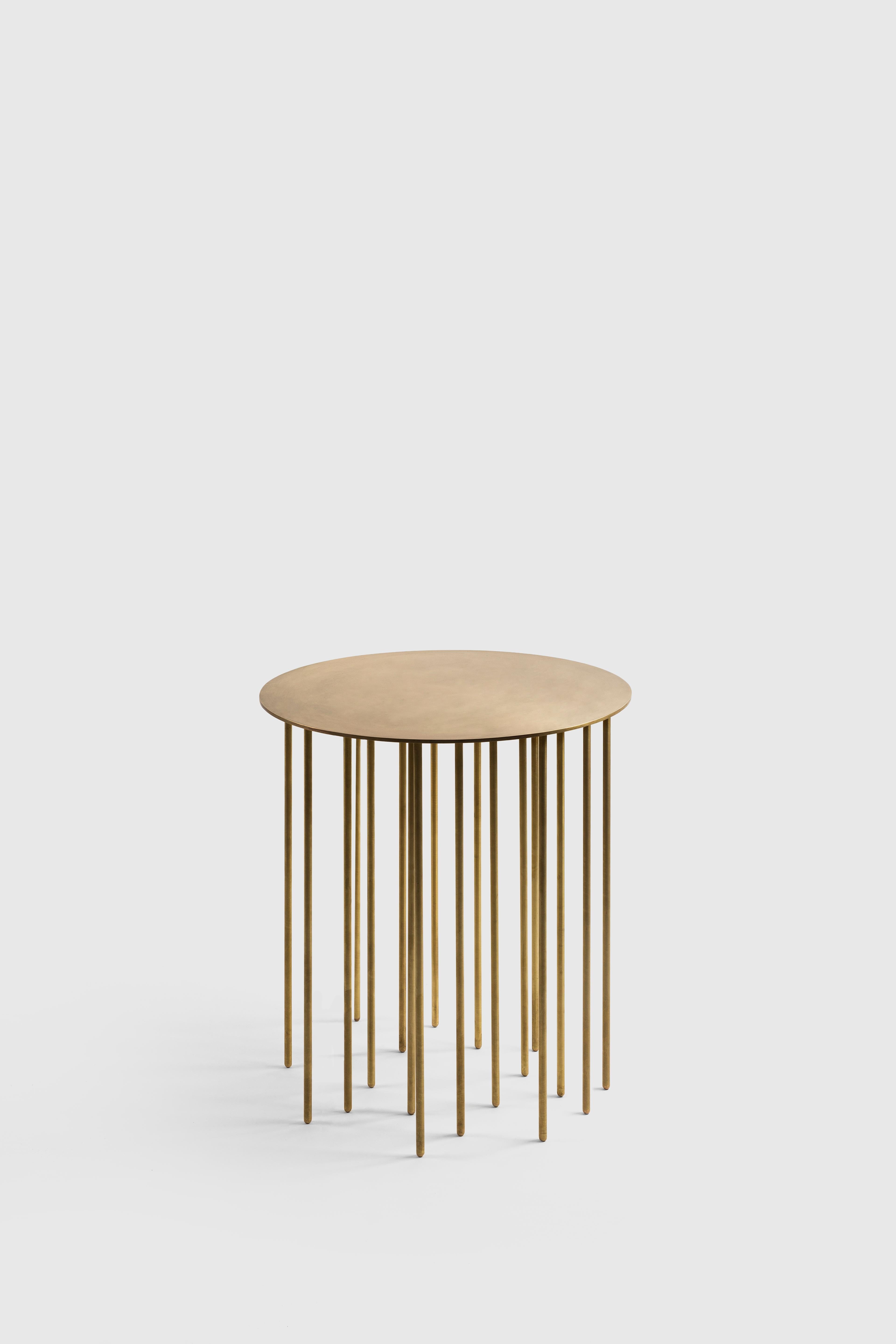 Structure Side Table by Subject Bureaux
Limited Edition
DImensions: ? 45 x H 49 cm
Materials: Brass, Waxed Satin.

The Structure Side Table is an homage to the unseen, and for the most part, unknown forces that keep almost all - foundations.