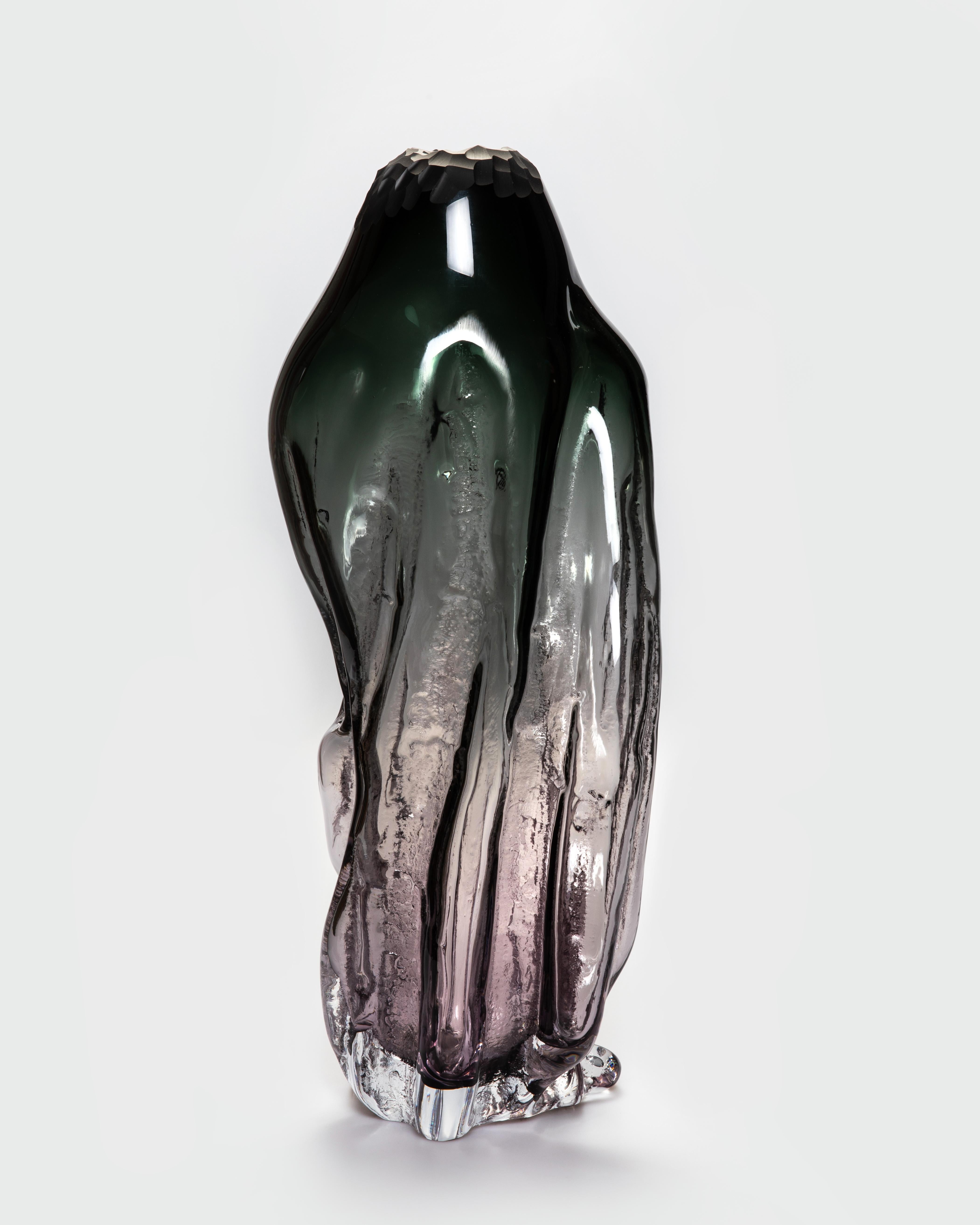 Structured By Nature Medium Vase by David Valner
Dimensions: D 22 x W 22 x H 52 cm.
Materials: Glass.
Weight: 8 kg.
Finish: Medium-size “branches” production style, green color.

“Authentic imprints of the Czech nature in glass.”

Structured by