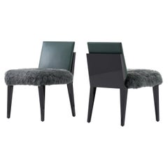 Mohair Cerused Oak Dining Chair by Lauren Rottet
