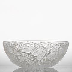 Strukturierte Schale aus exquisitem klarem Kristall von Lalique, Frankreich