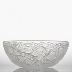 Structured Exquisite Clear Crystal Bowl by Lalique, France