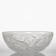 Structured Exquisite Clear Crystal Bowl by Lalique, France