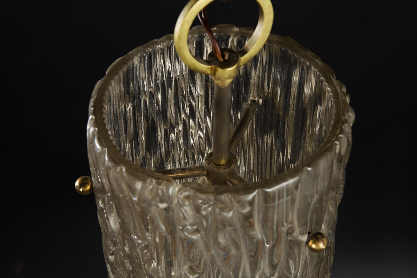 Austrian Structured Glass Pendant Chandelier by J.T. Kalmar For Sale