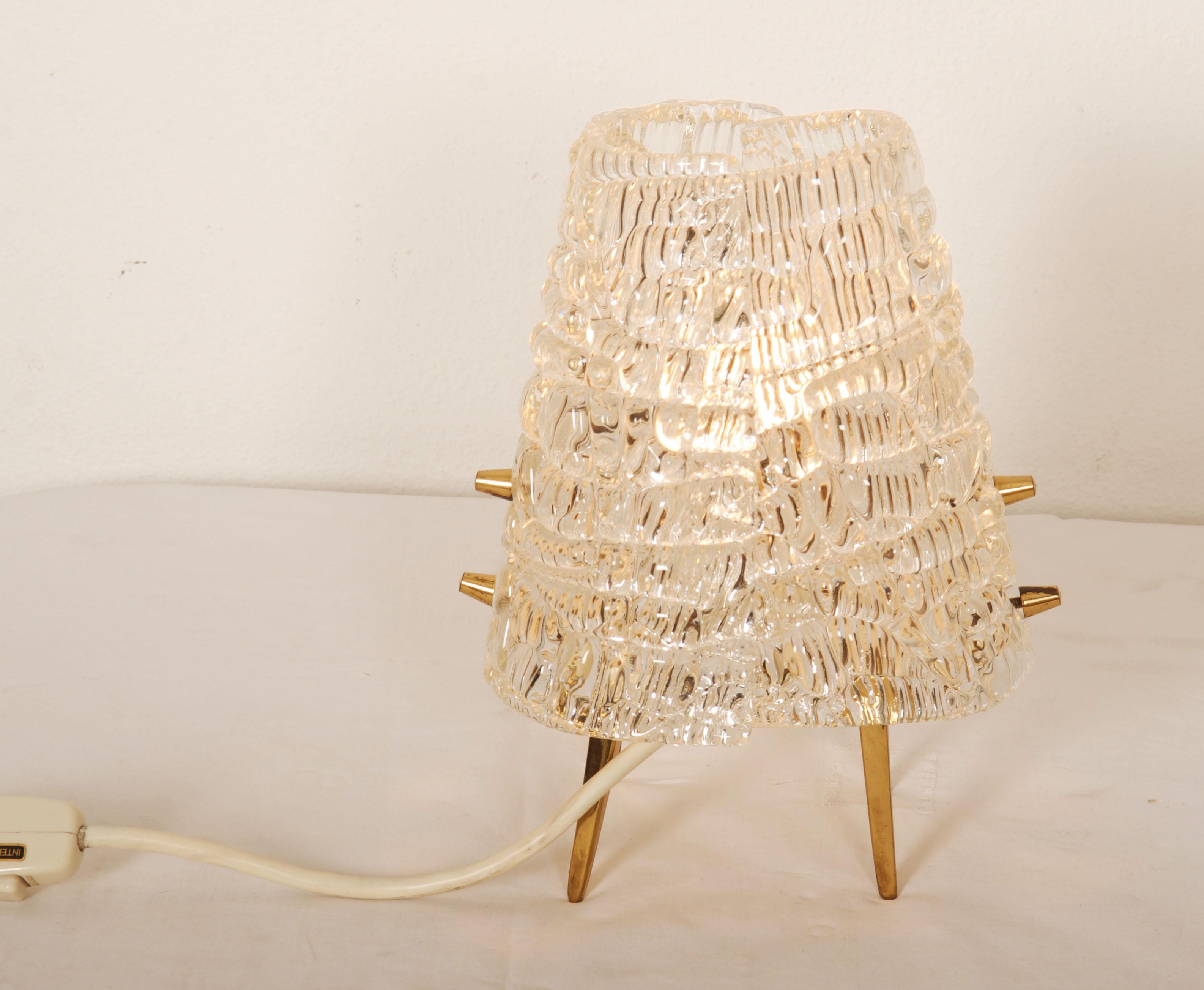 Structured Glass Table Lamp By J. T. Kalmar Vienna 4