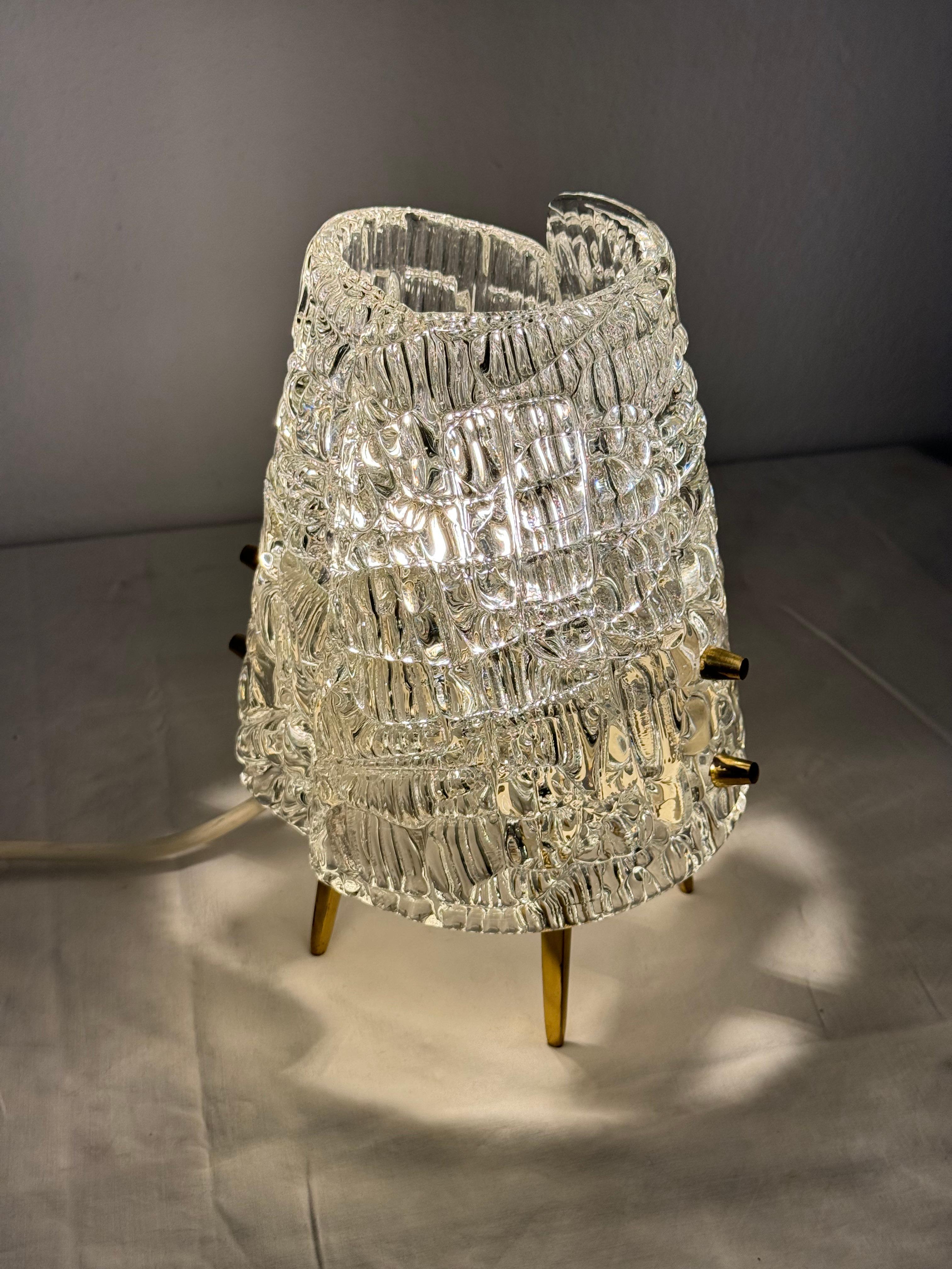 Structured Glass Table Lamp By J. T. Kalmar Vienna 5