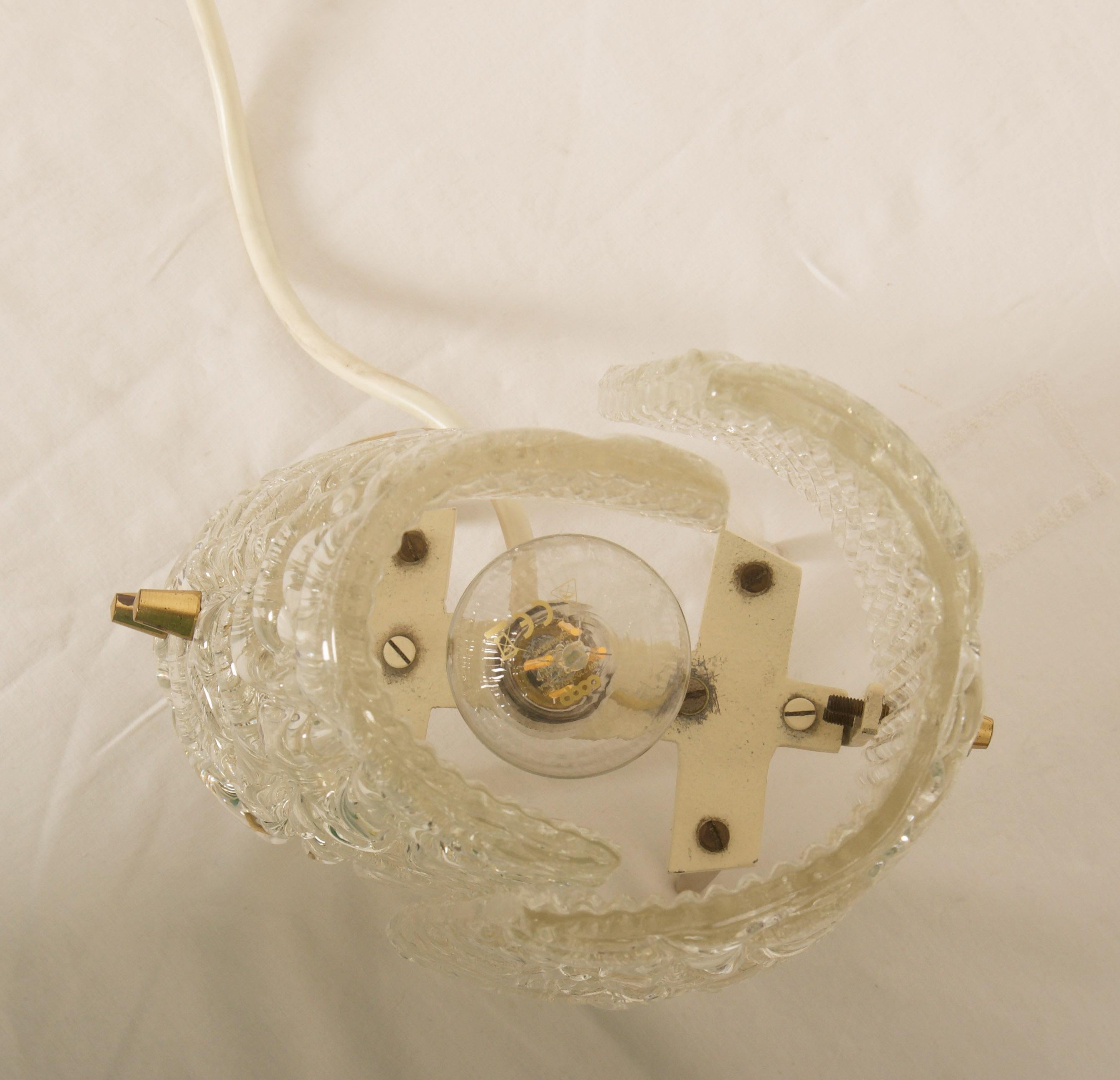 Mid-Century Modern Structured Glass Table Lamp By J. T. Kalmar Vienna