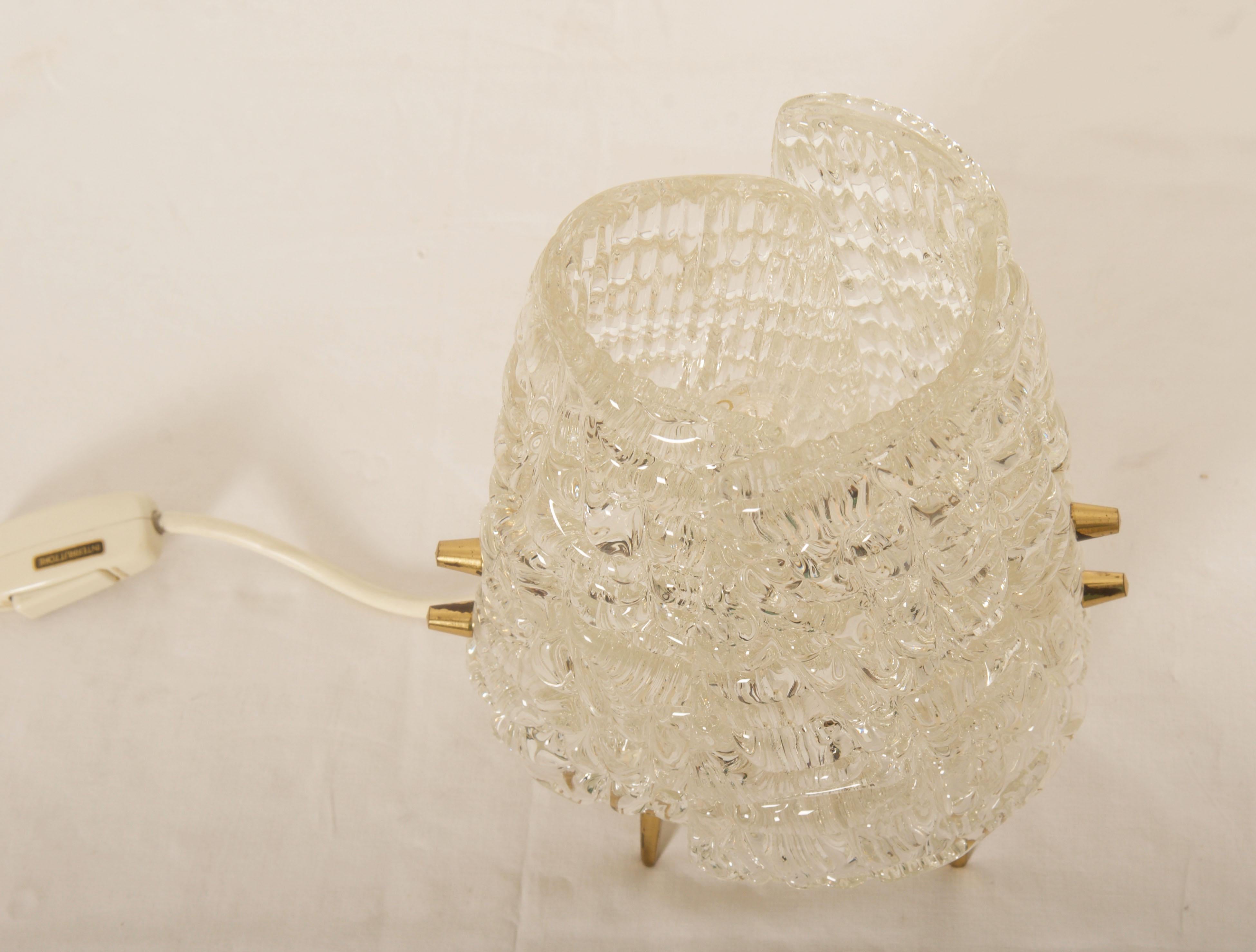 Structured Glass Table Lamp By J. T. Kalmar Vienna 1
