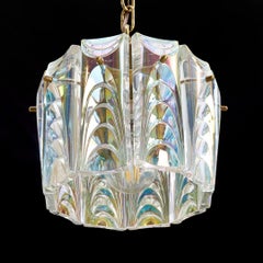 Structured Iridescent Glass Pendant by Vitrika