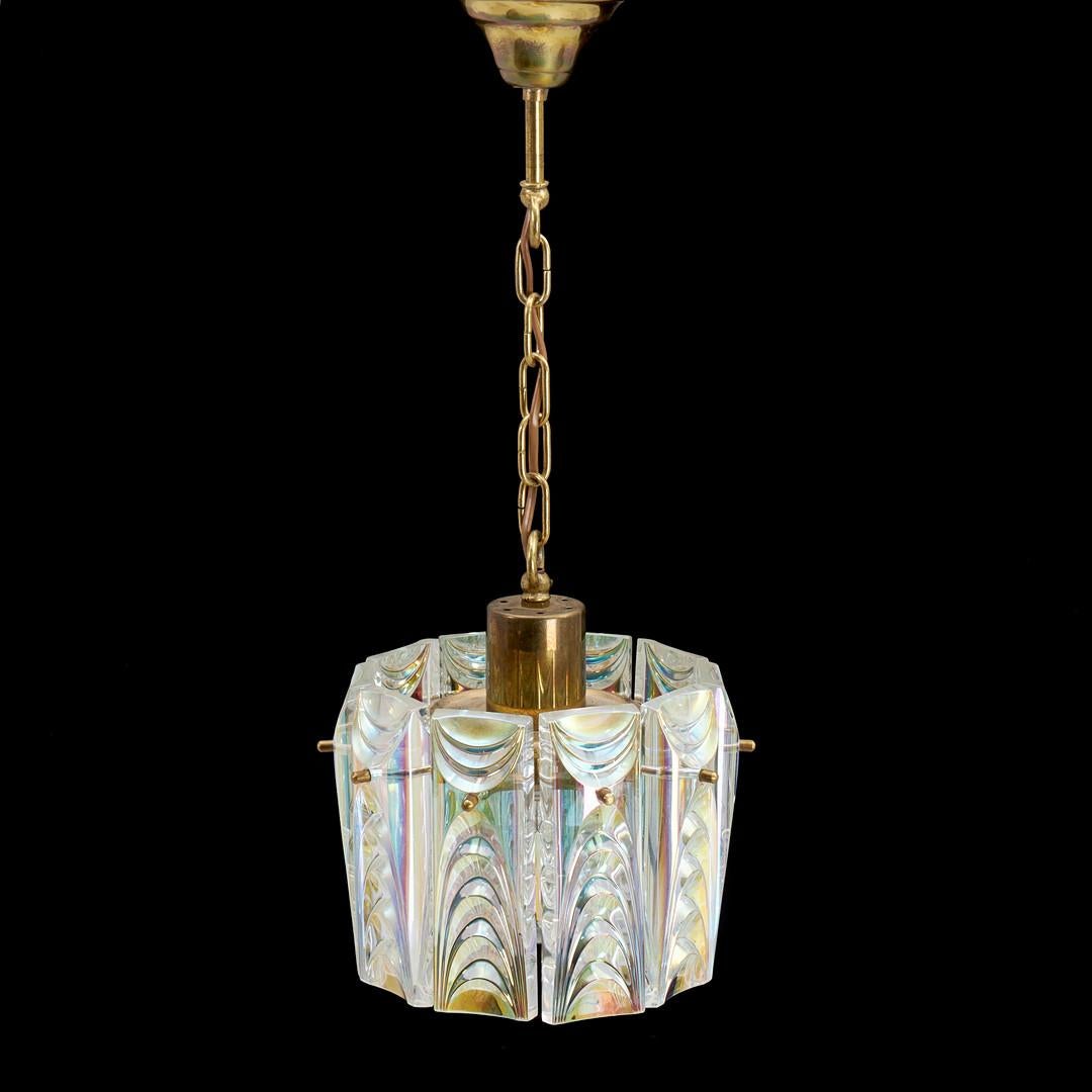 Danois Pendentif en verre irisé structuré par Vitrika en vente