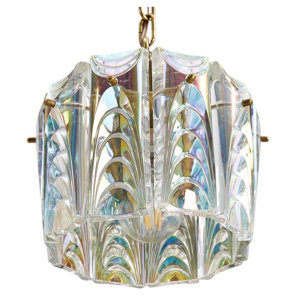 Pendentif en verre irisé structuré par Vitrika en vente