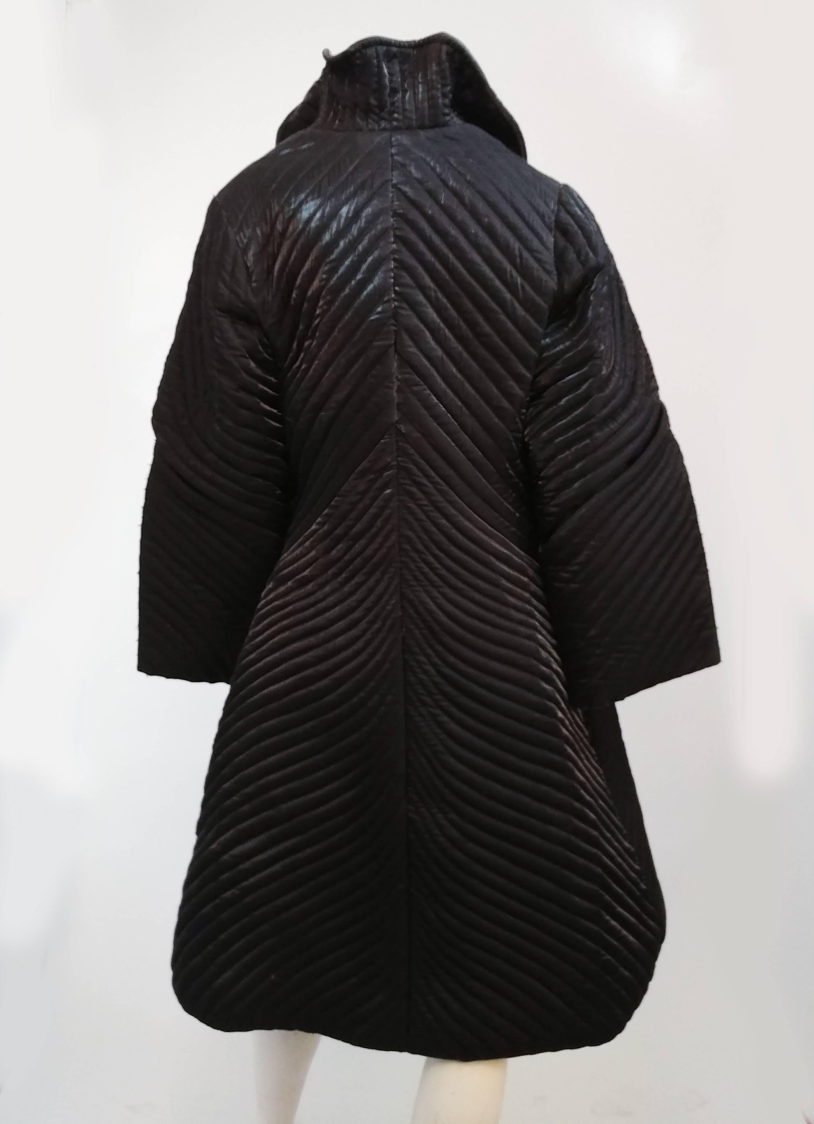 Structured Quilted Stripe Coat, 1980s  In Good Condition In San Francisco, CA