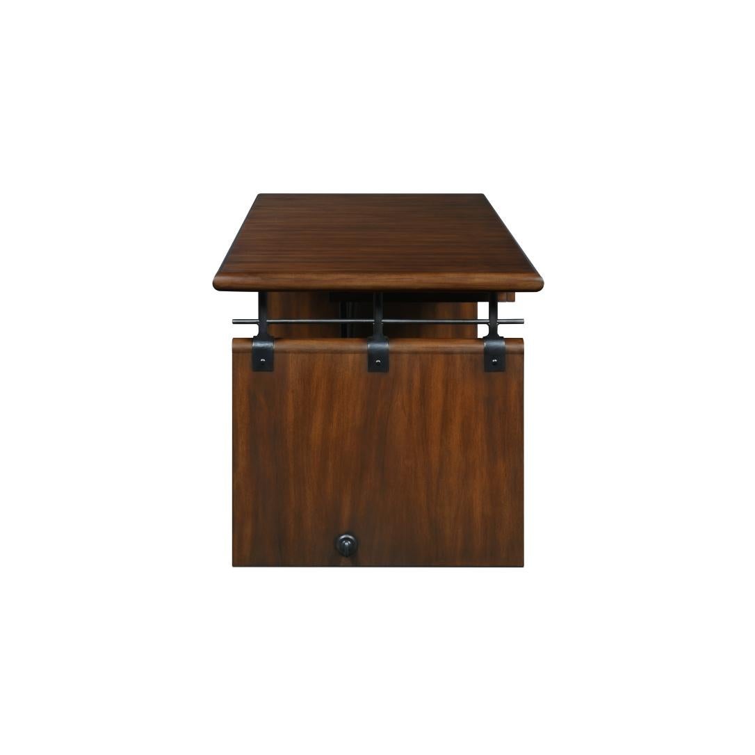 Strukturierter Roda-Schreibtisch aus Holz- und Eisenankern mit Schublade im Zustand „Neu“ im Angebot in Bosques de las Lomas, MX