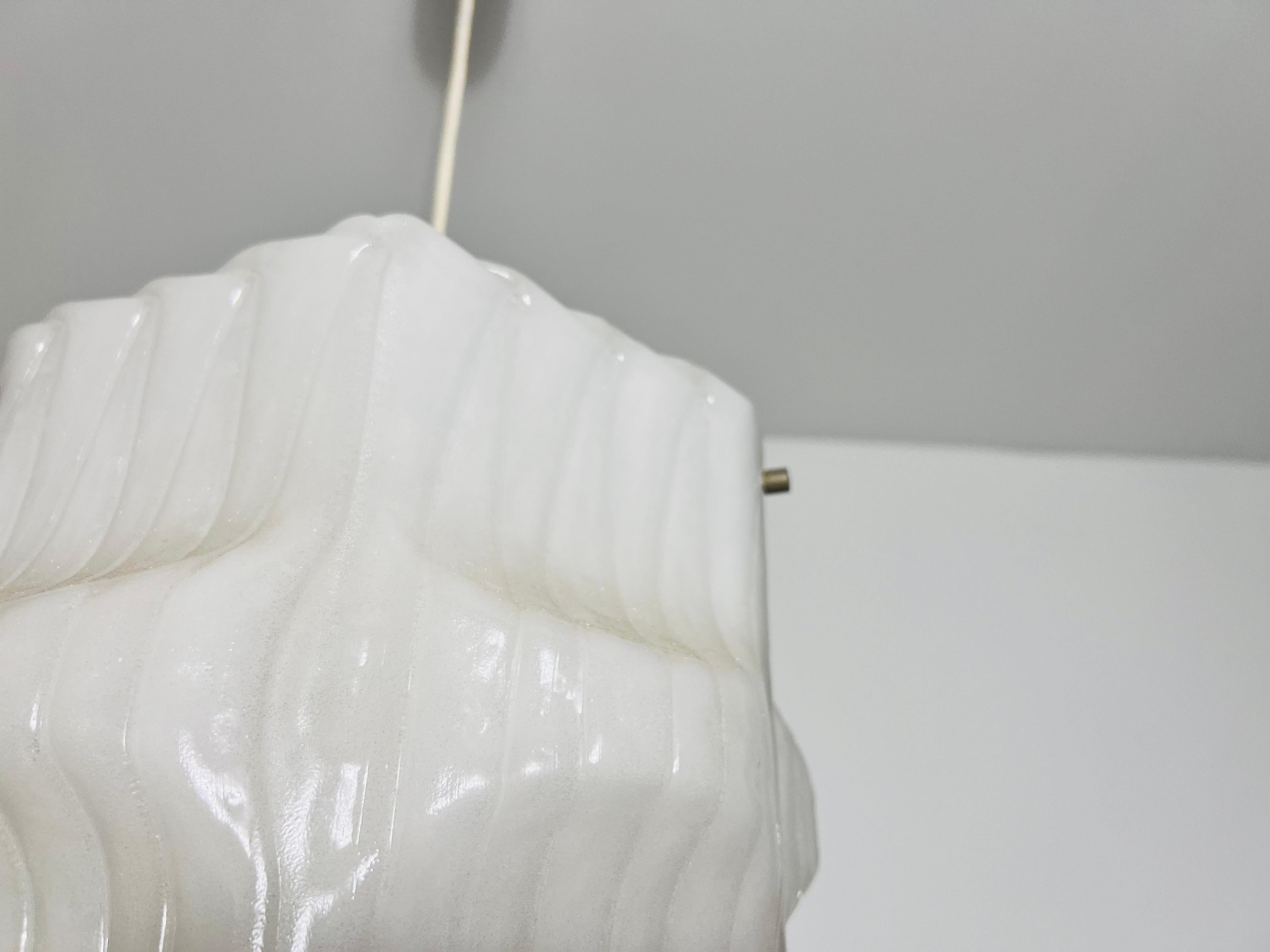 Structured White Pendant Lamp, Germany, 1970s For Sale 5