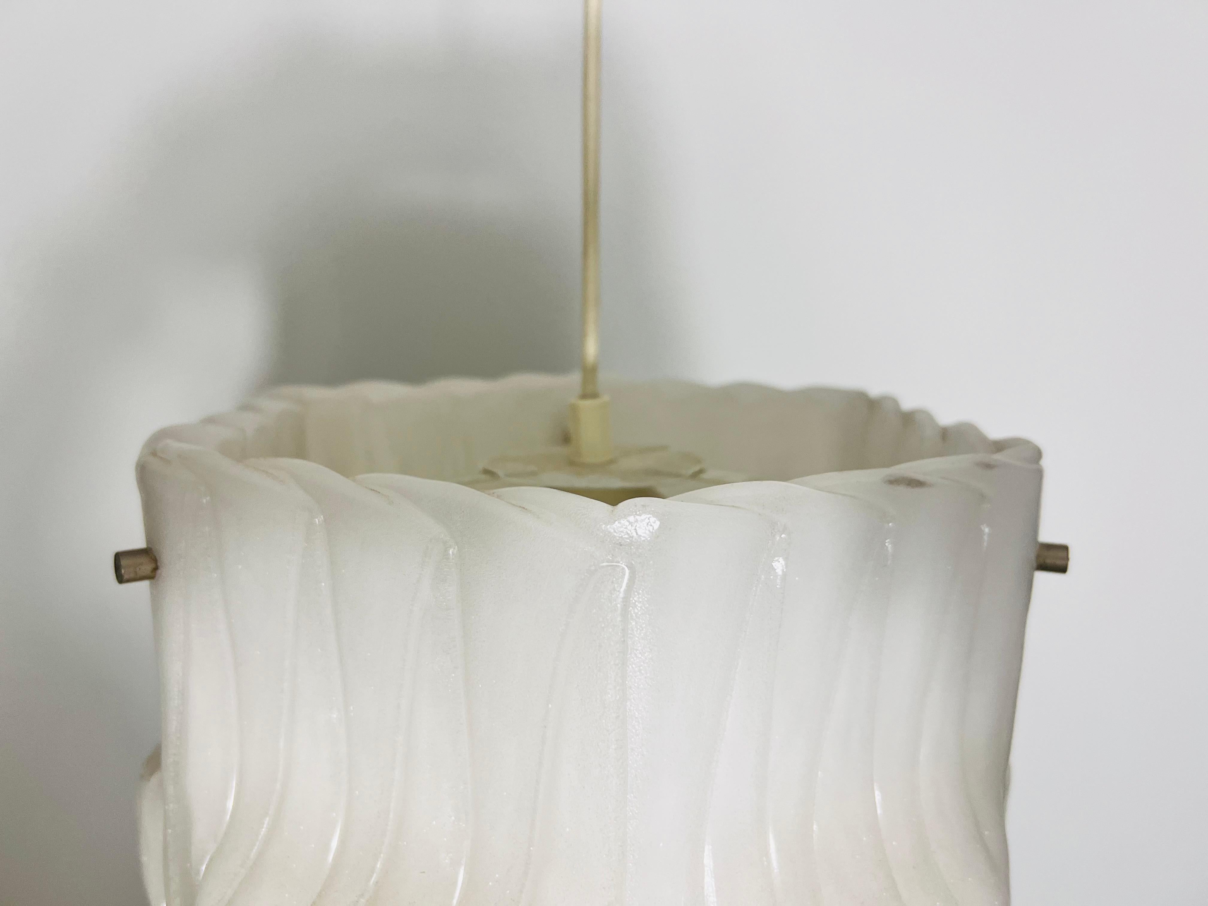 Structured White Pendant Lamp, Germany, 1970s For Sale 3
